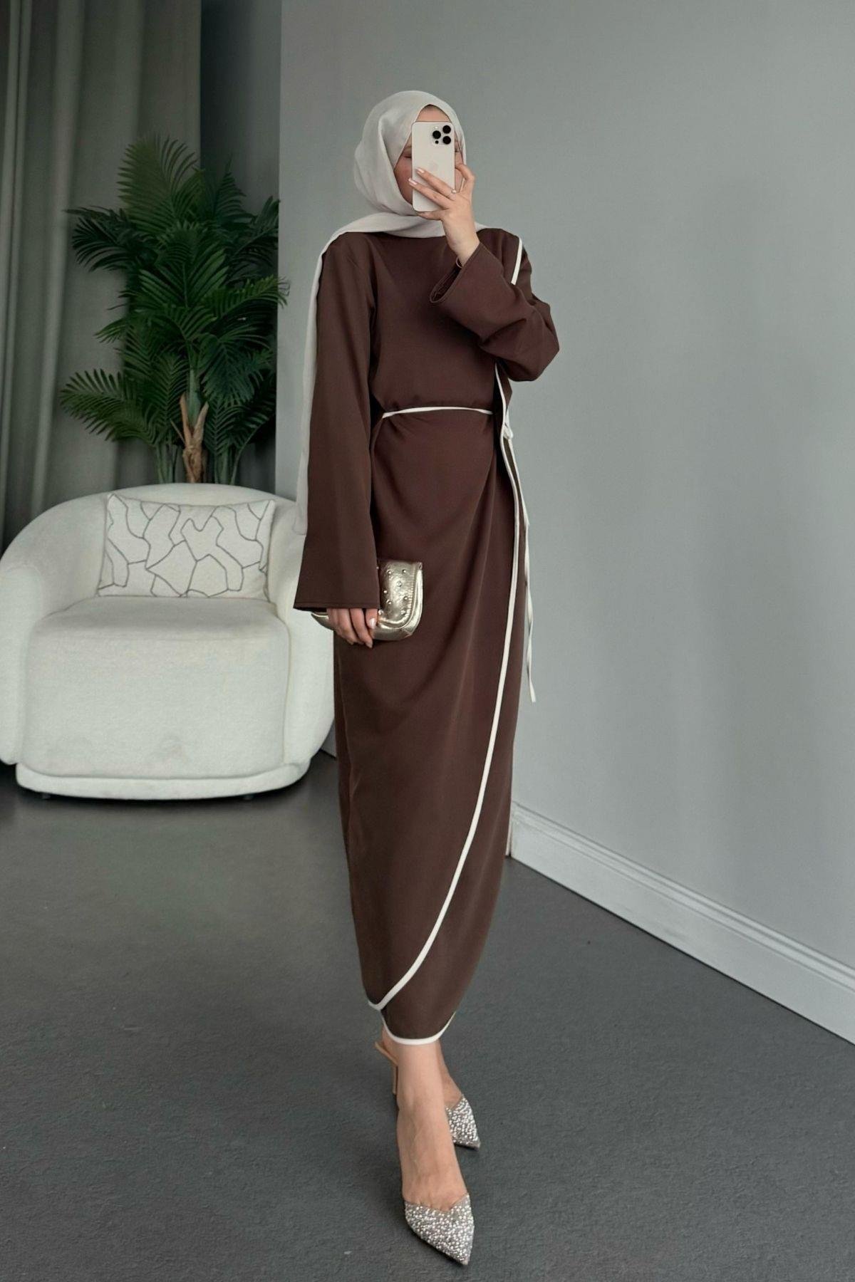 Dilruba Elbise Kahve, Fiyatları Dilruba Elbise Kahve - Haza Moda 