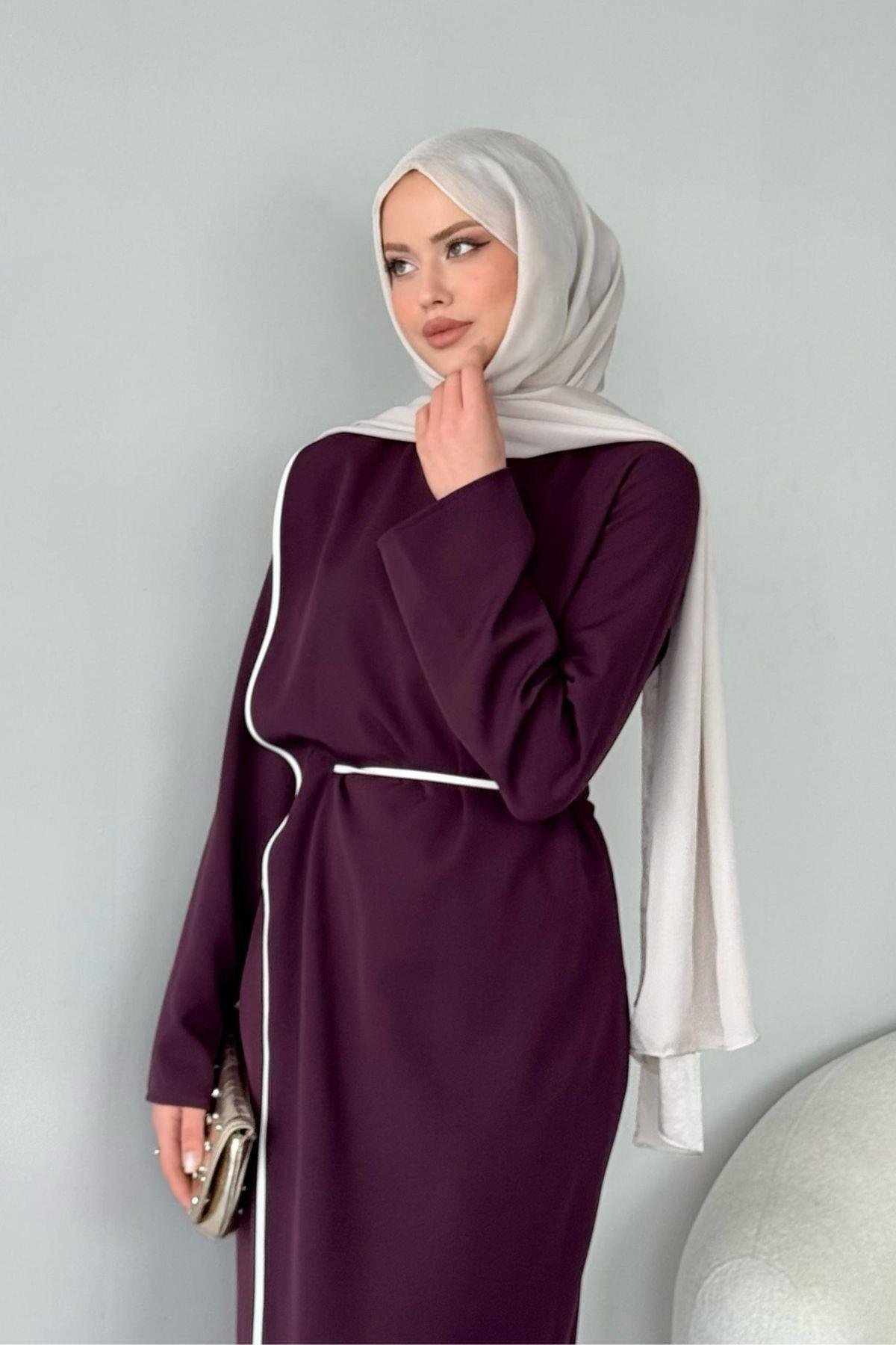 Dilruba Elbise Mürdüm, Fiyatları Dilruba Elbise Mürdüm - Haza Moda 