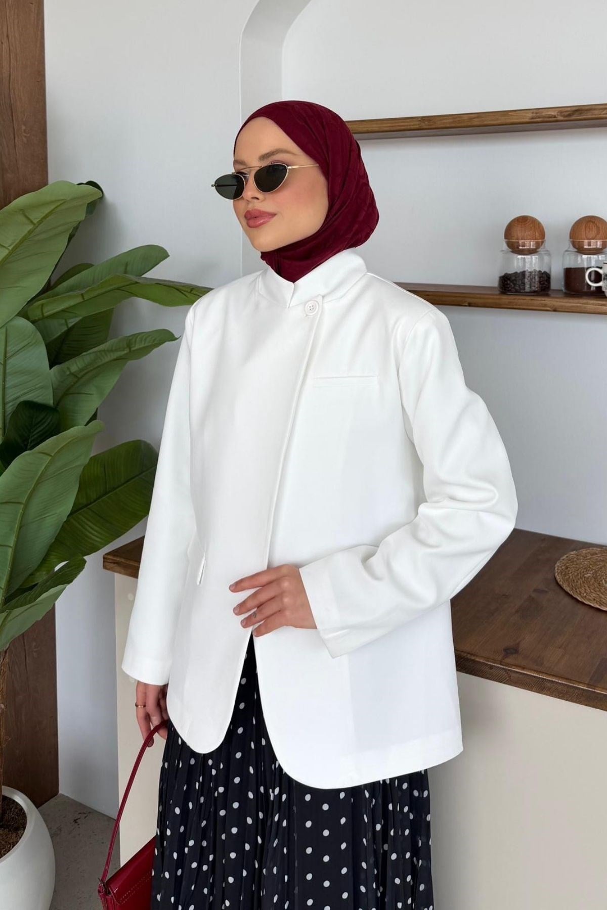 Diva Tek Düğmeli Ceket Beyaz, Fiyatları 