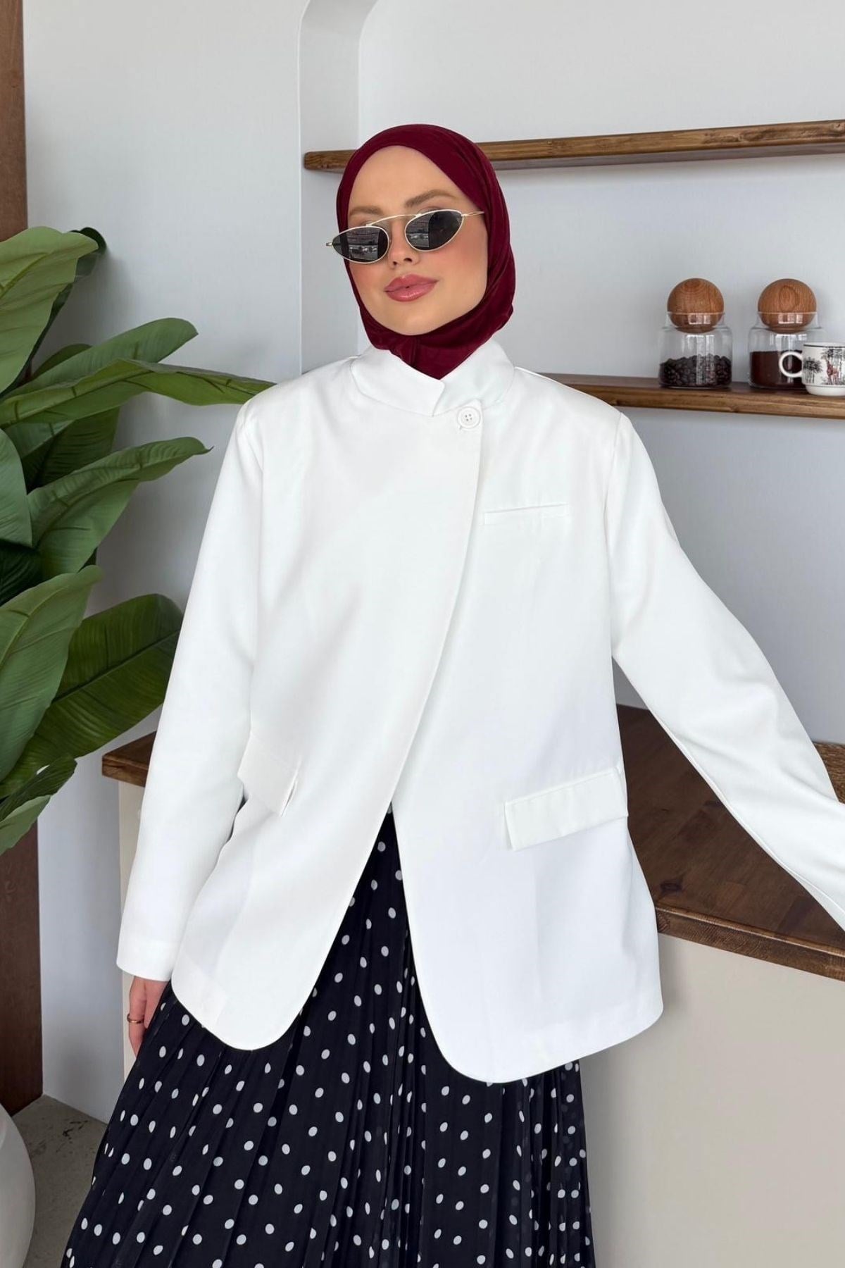 Diva Tek Düğmeli Ceket Beyaz, Fiyatları 