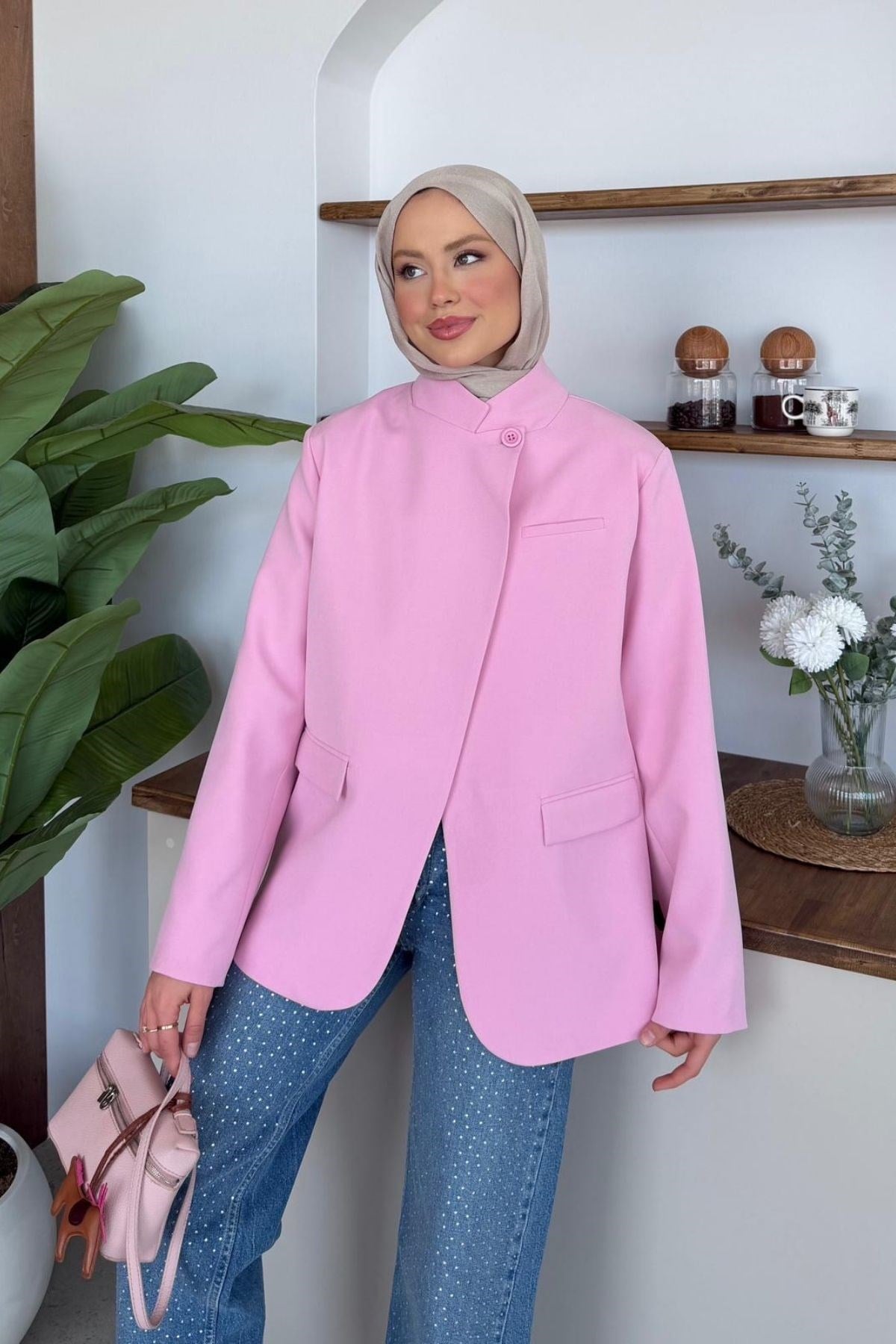 Diva Tek Düğmeli Ceket Pembe, Fiyatları 