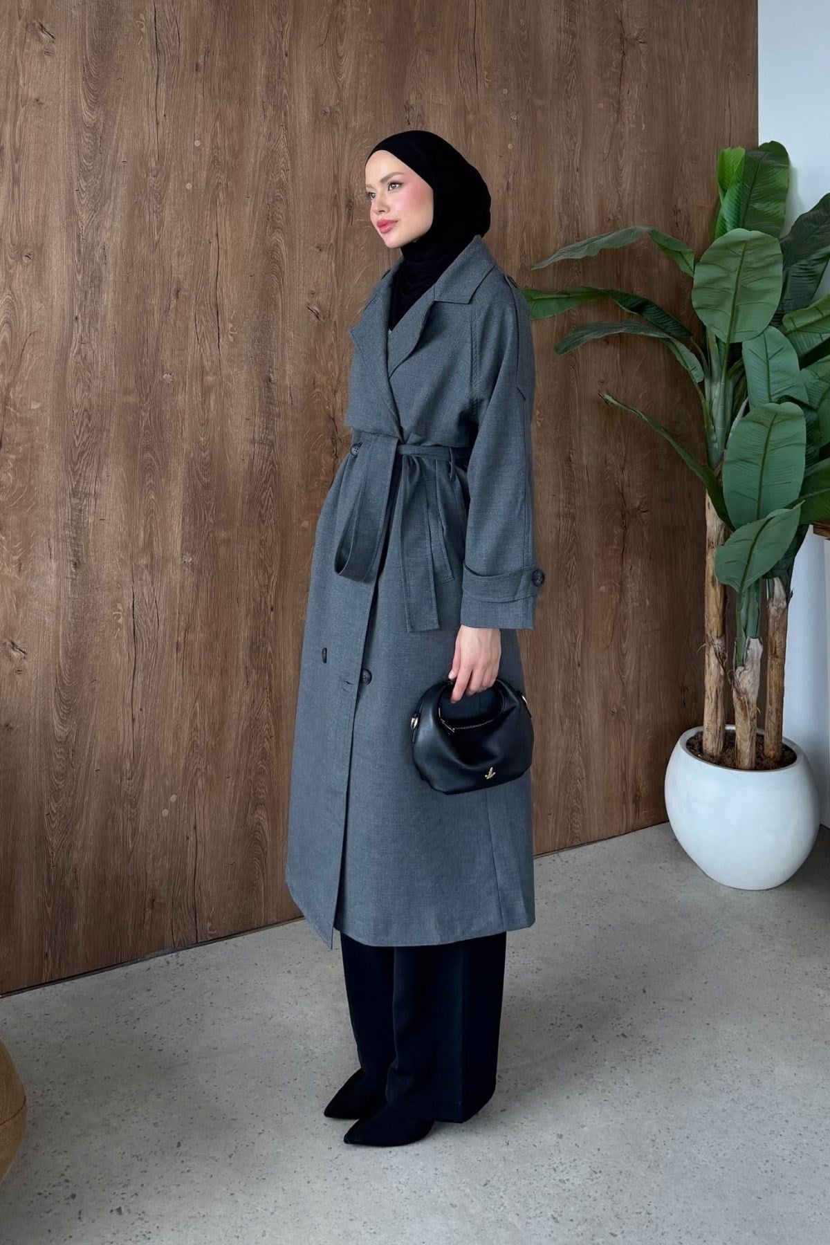 Dubai Trençkot Antrasit, Fiyatları Dubai Trençkot Antrasit| Haza Moda