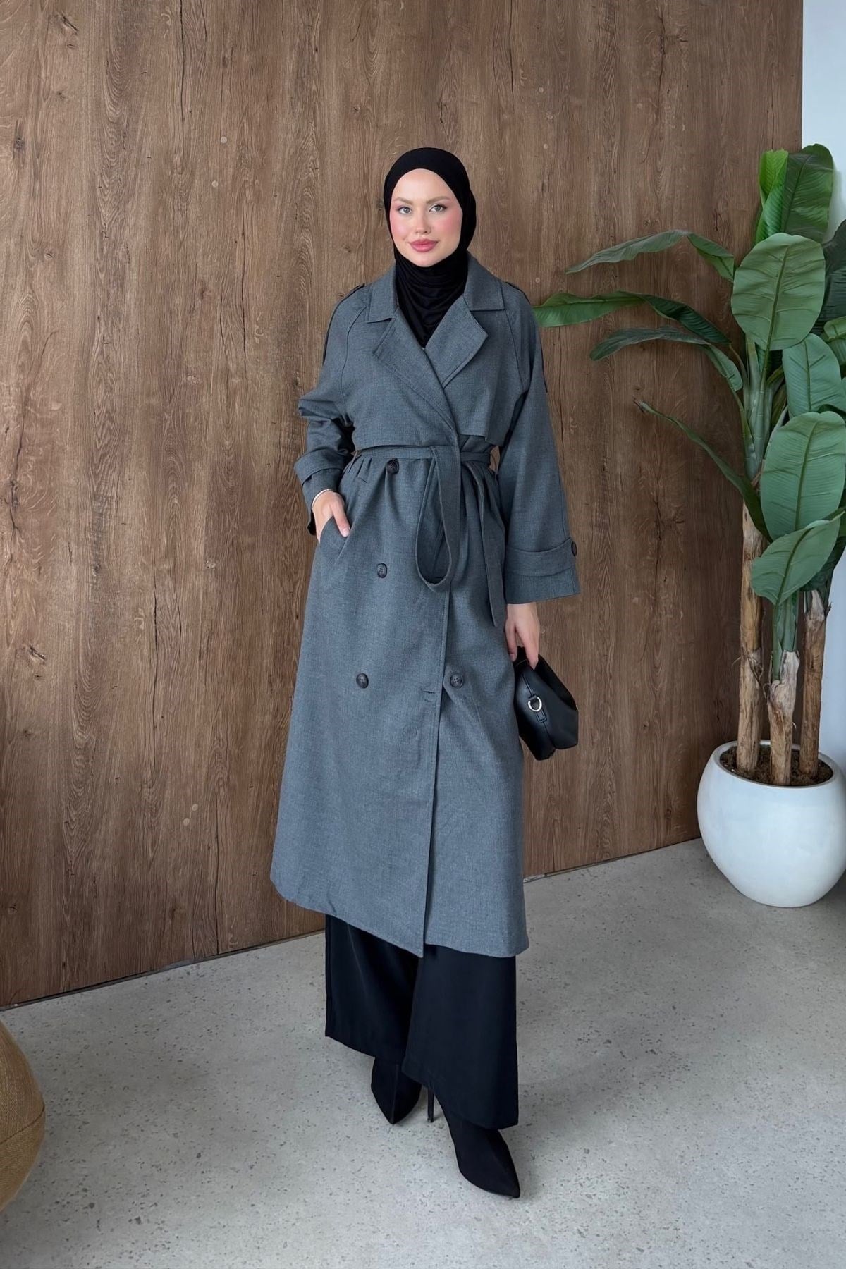 Dubai Trençkot Antrasit, Fiyatları Dubai Trençkot Antrasit| Haza Moda