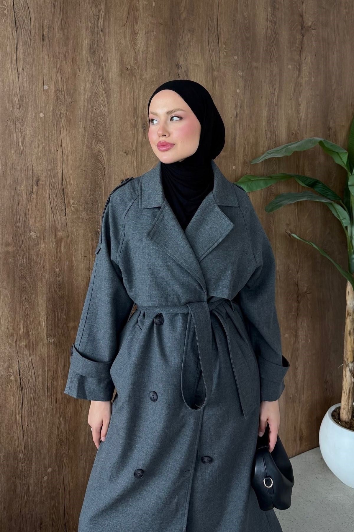 Dubai Trençkot Antrasit, Fiyatları Dubai Trençkot Antrasit| Haza Moda