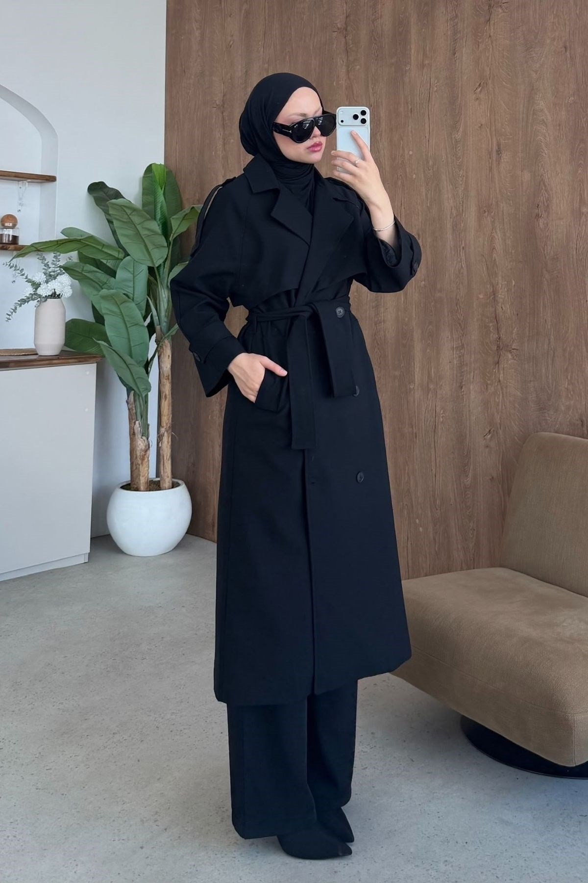 Dubai Trençkot Siyah, Fiyatları Dubai Trençkot Siyah | Haza Moda
