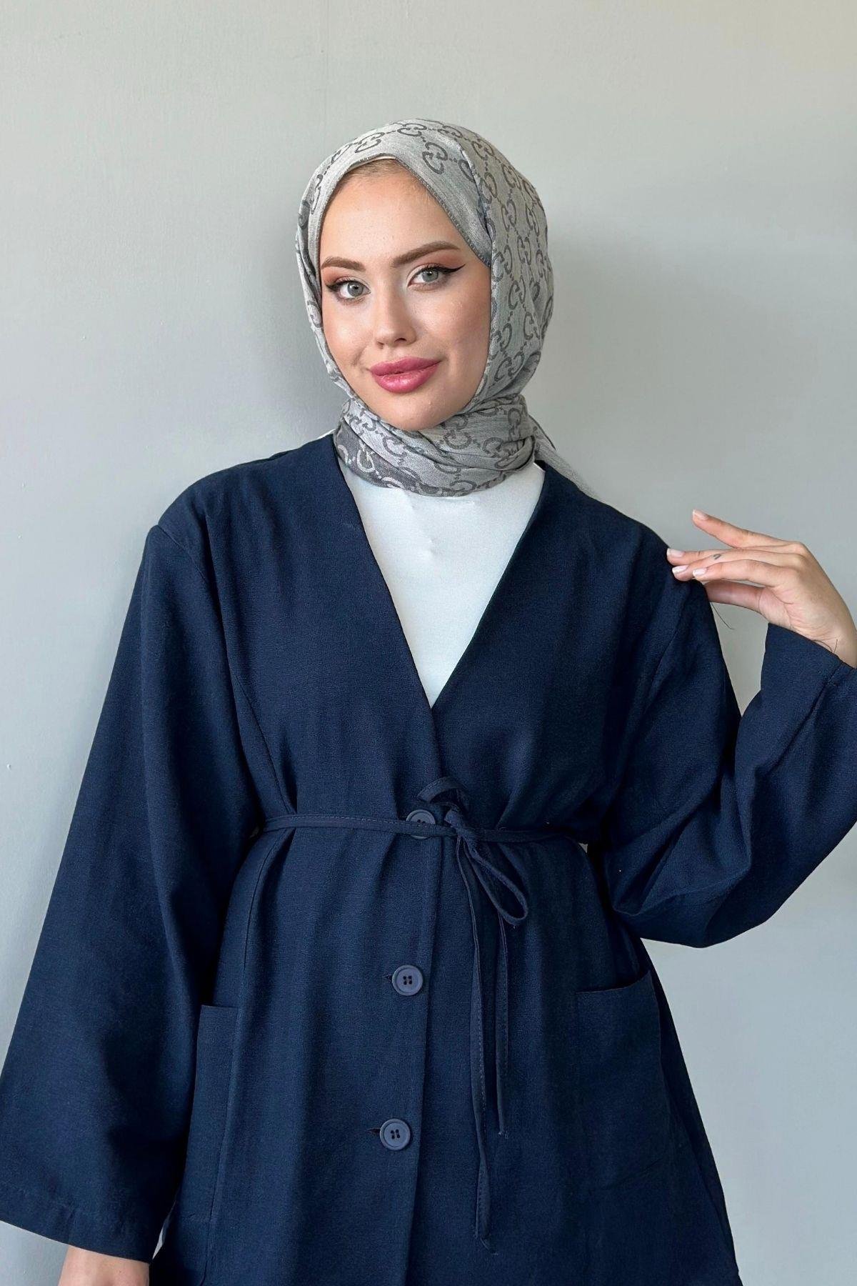 Dures Keten Kuşaklı Premium Takım Lacivert, Fiyatları 