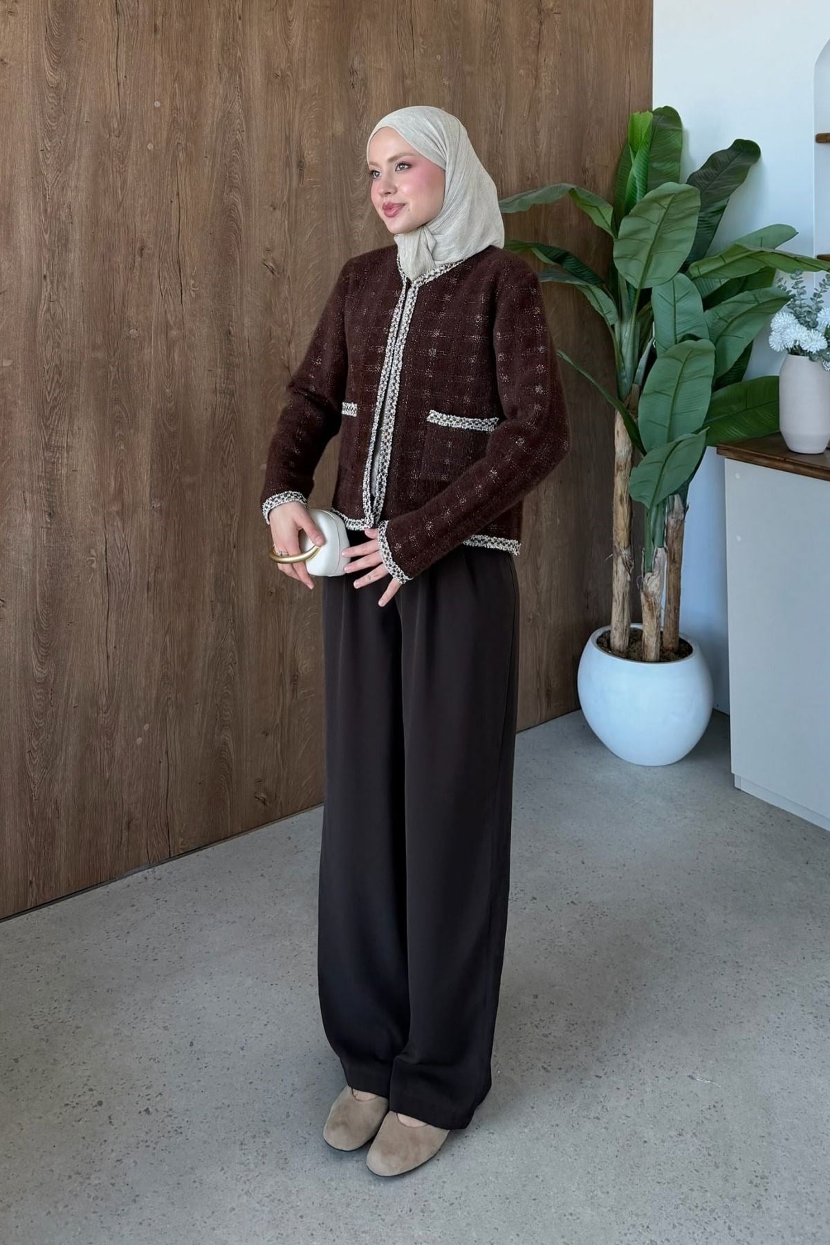 Elera Simli Angora Hırka Kahve, Fiyatları 