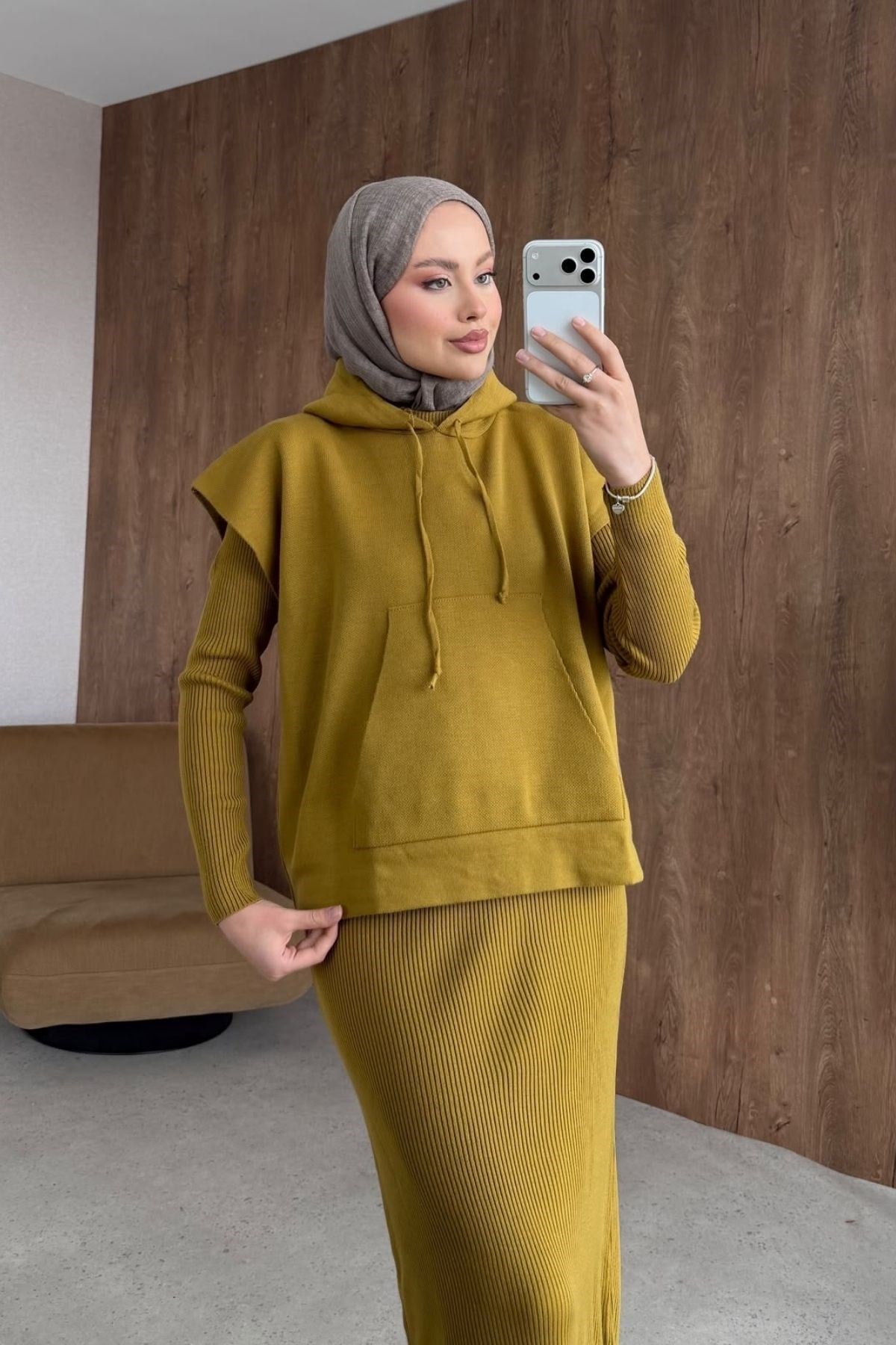Elf Croplu Elbise Hardal, Fiyatları Elf Croplu Elbise Hardal– Haza Moda | Tesettür Giyim