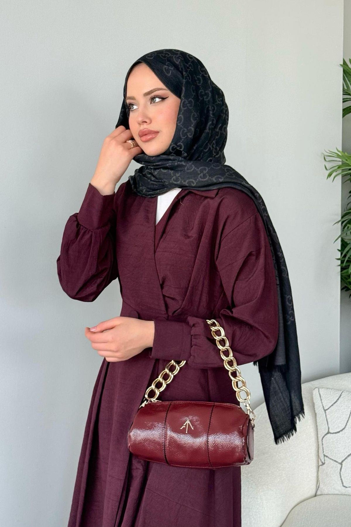 Elizabeth Düğmeli Elbise Bordo, Fiyatları Elizabeth Düğmeli Elbise Bordo