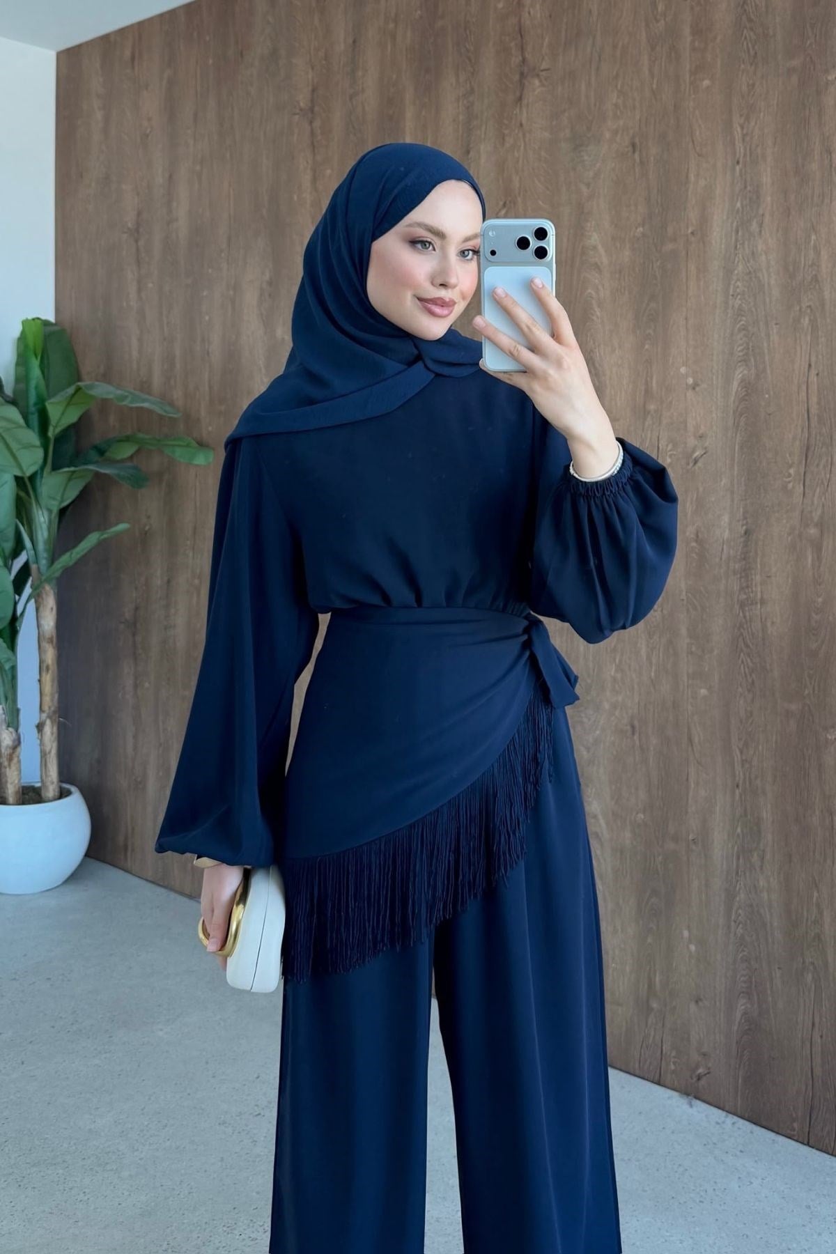 Elora Püskülü Tulum Lacivert, Fiyatları Elora Püskülü Tulum Lacivert| Haza Moda