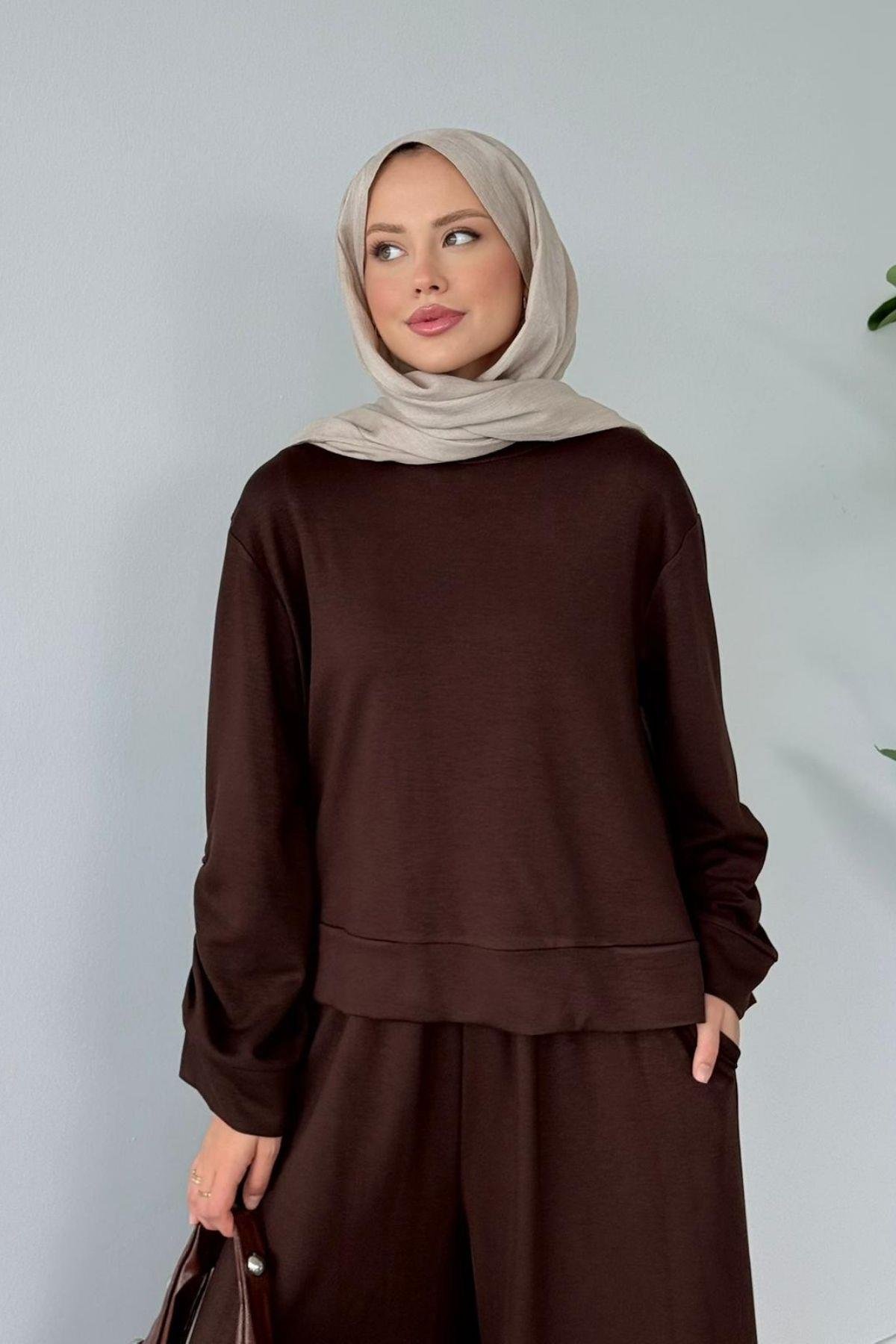 Elvador Pamuklu Takım Acıkahve, Fiyatları Elvador Pamuklu Takım Acıkahve- Haza Moda 