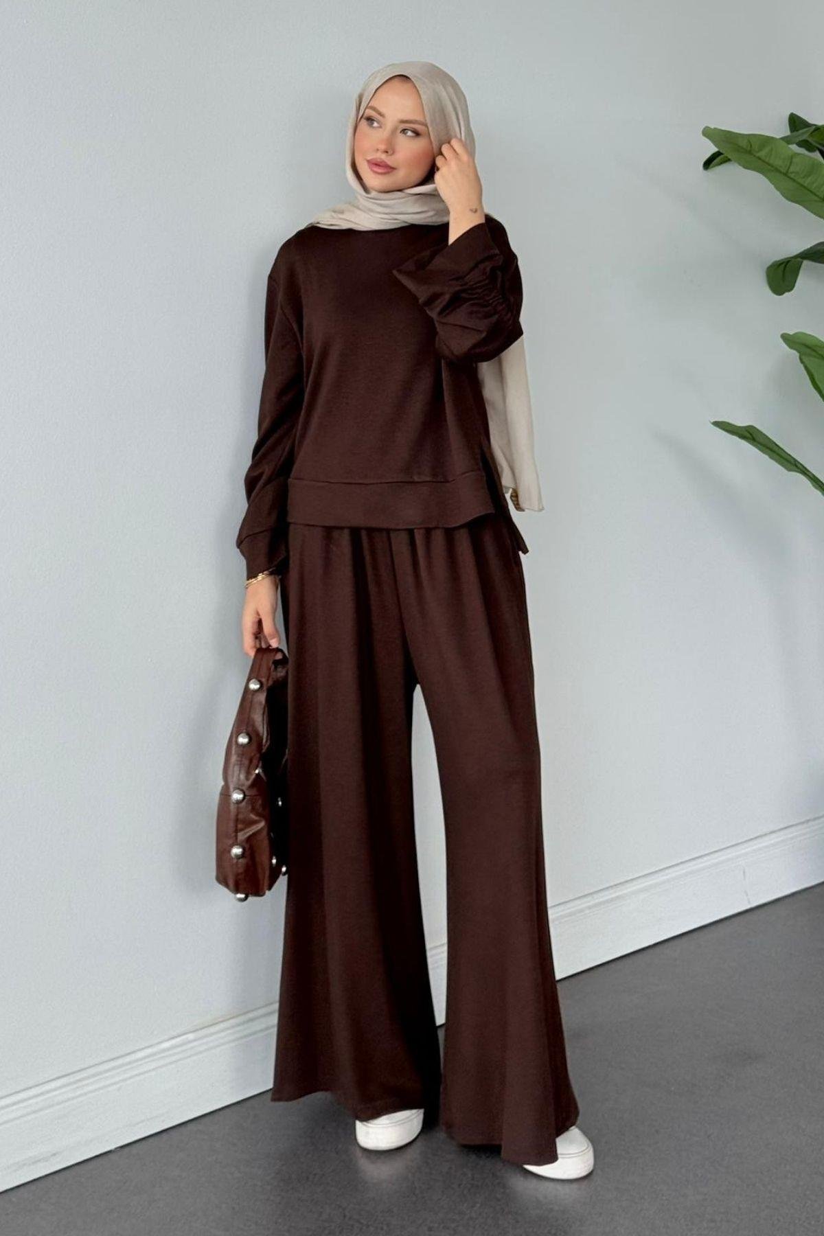 Elvador Pamuklu Takım Acıkahve, Fiyatları Elvador Pamuklu Takım Acıkahve- Haza Moda 