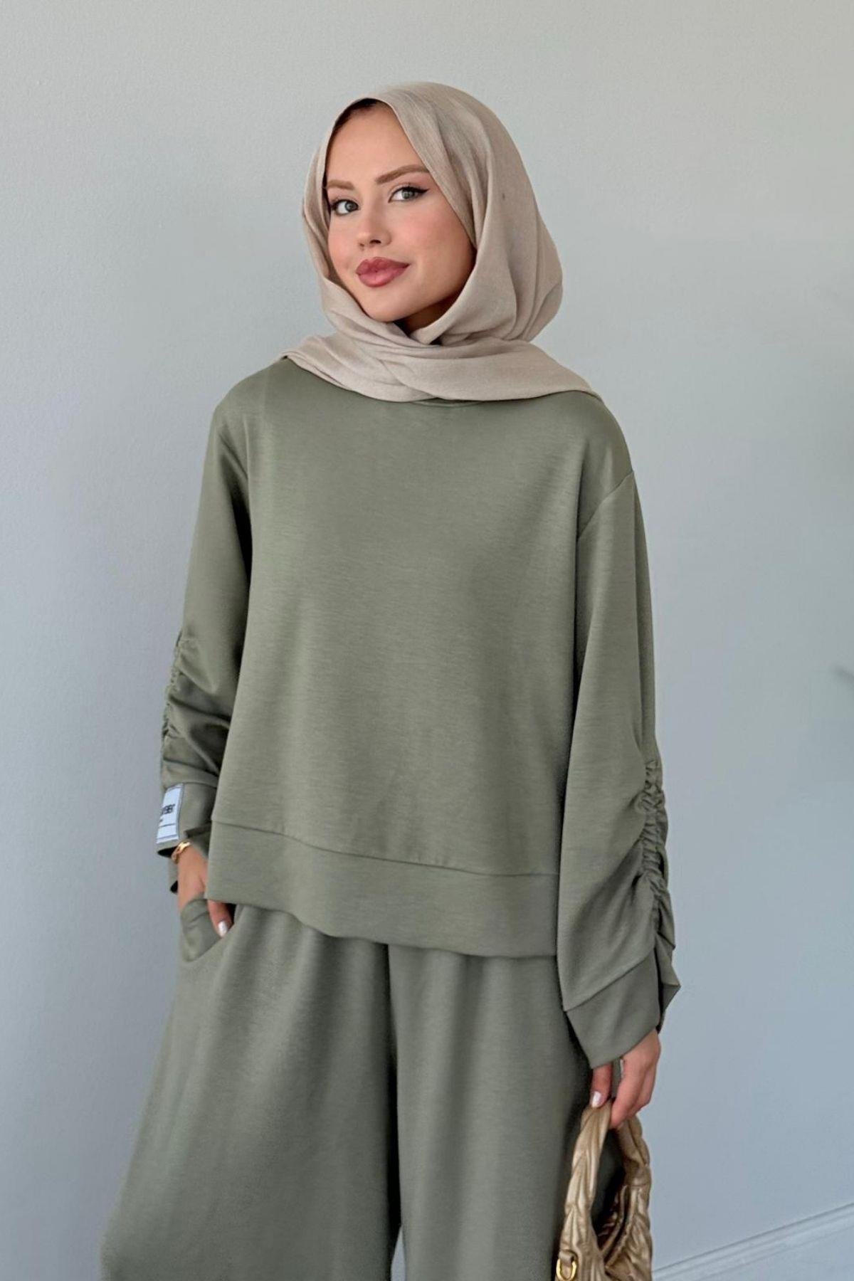 Elvador Pamuklu Takım Haki, Fiyatları Elvador Pamuklu Takım Haki- Haza Moda 