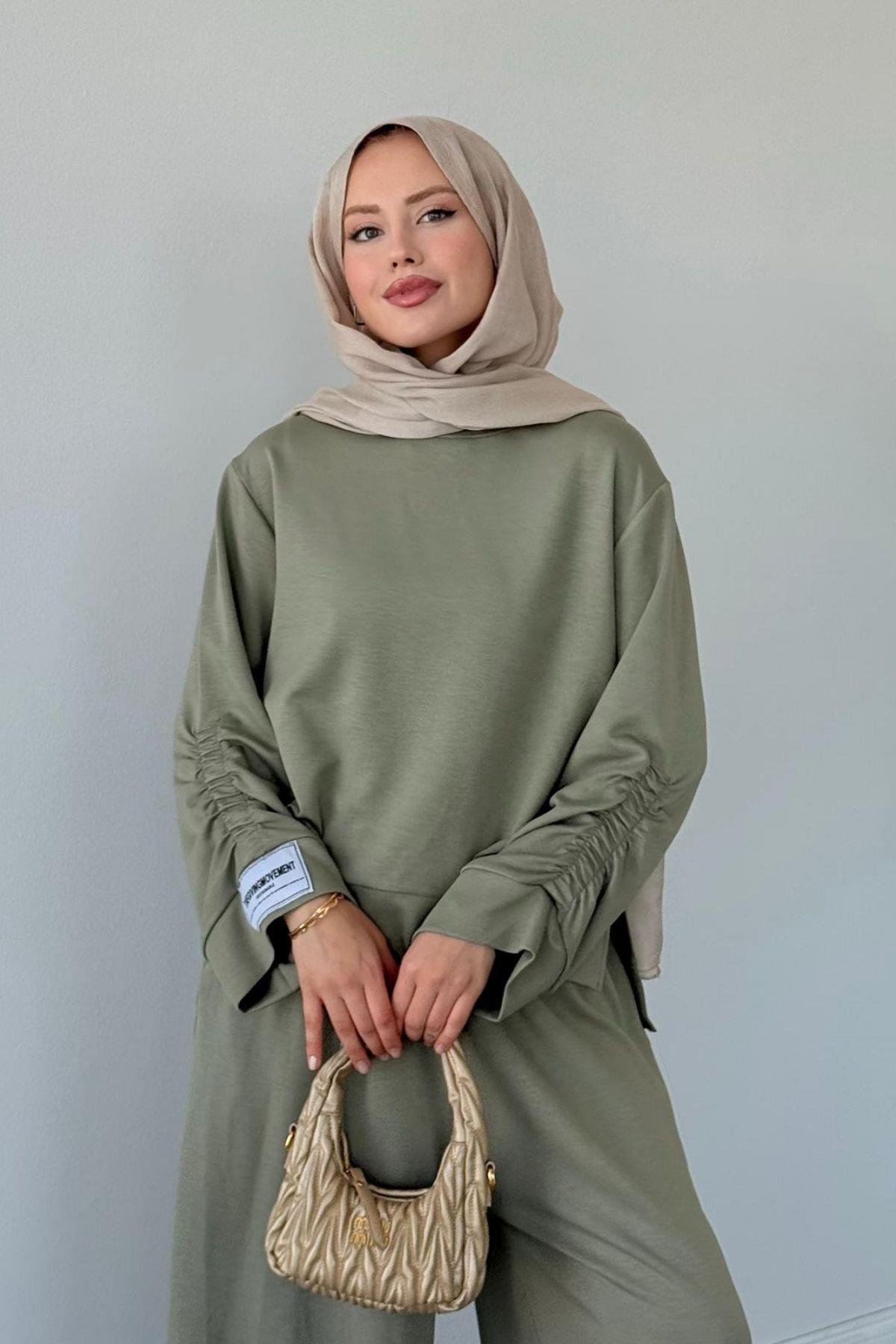 Elvador Pamuklu Takım Haki, Fiyatları Elvador Pamuklu Takım Haki- Haza Moda 