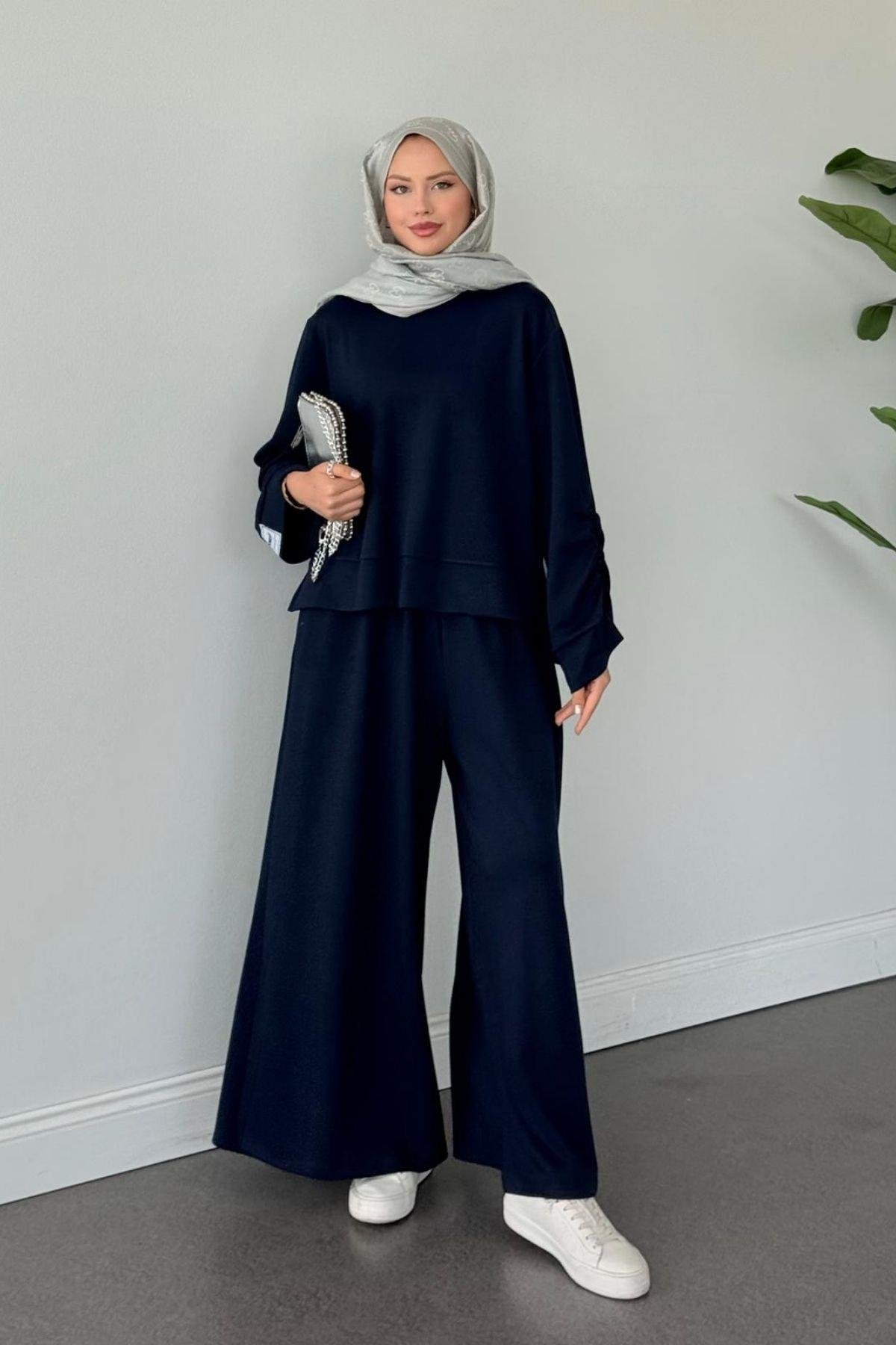 Elvador Pamuklu Takım Lacivert, Fiyatları Elvador Pamuklu Takım Lacivert- Haza Moda 
