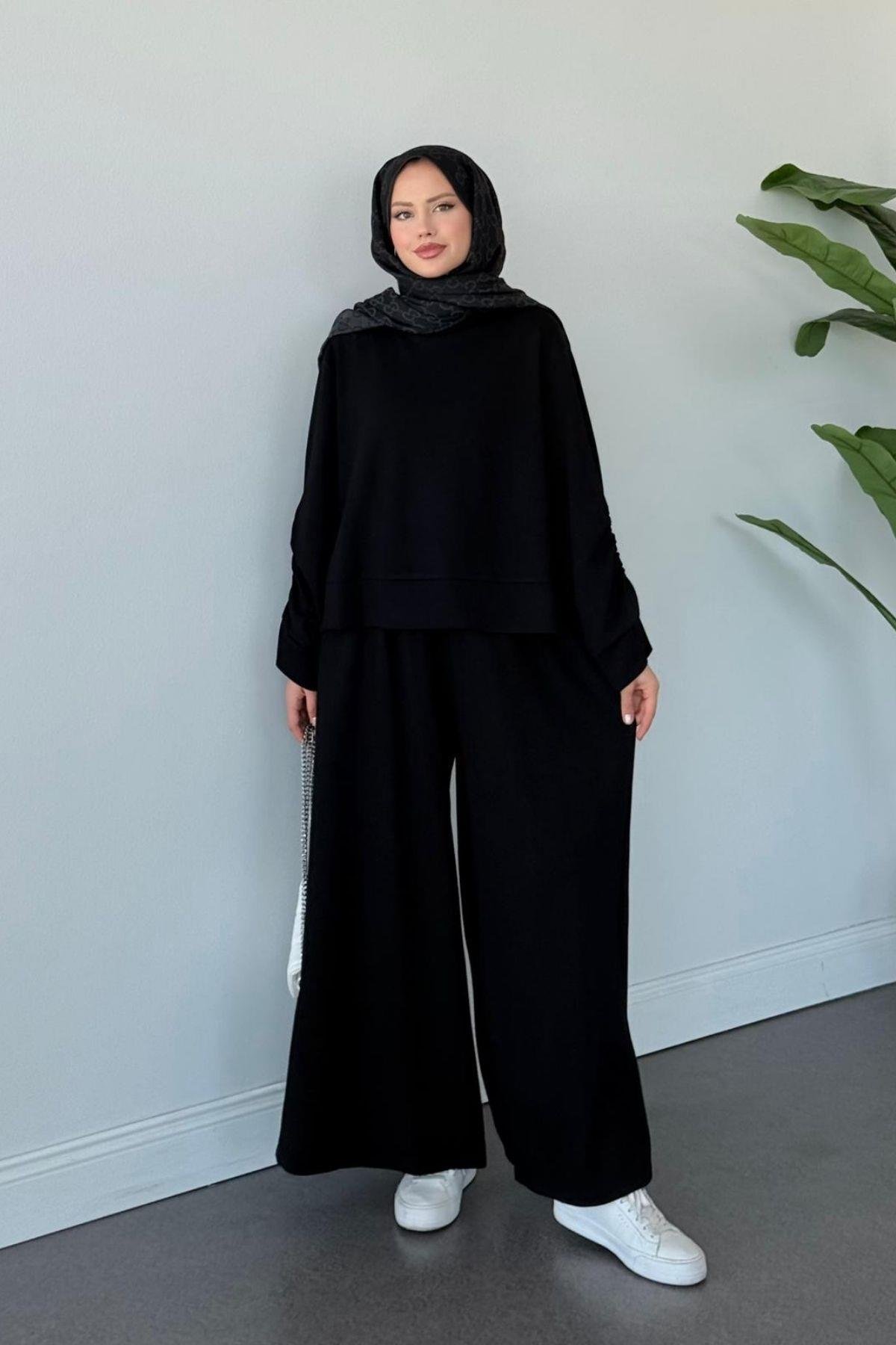 Elvador Pamuklu Takım Siyah, Fiyatları Elvador Pamuklu Takım Siyah- Haza Moda 