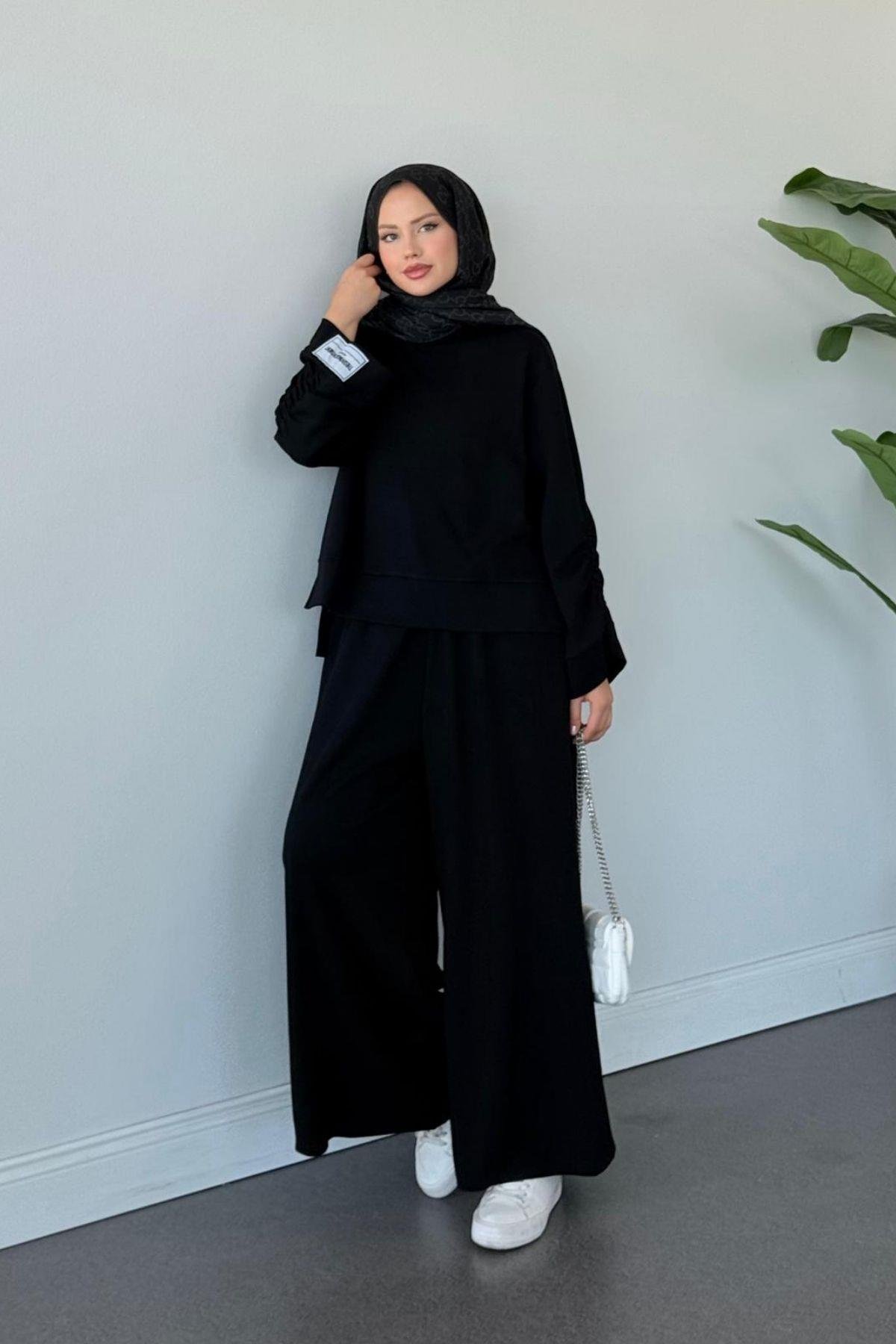 Elvador Pamuklu Takım Siyah, Fiyatları Elvador Pamuklu Takım Siyah- Haza Moda 