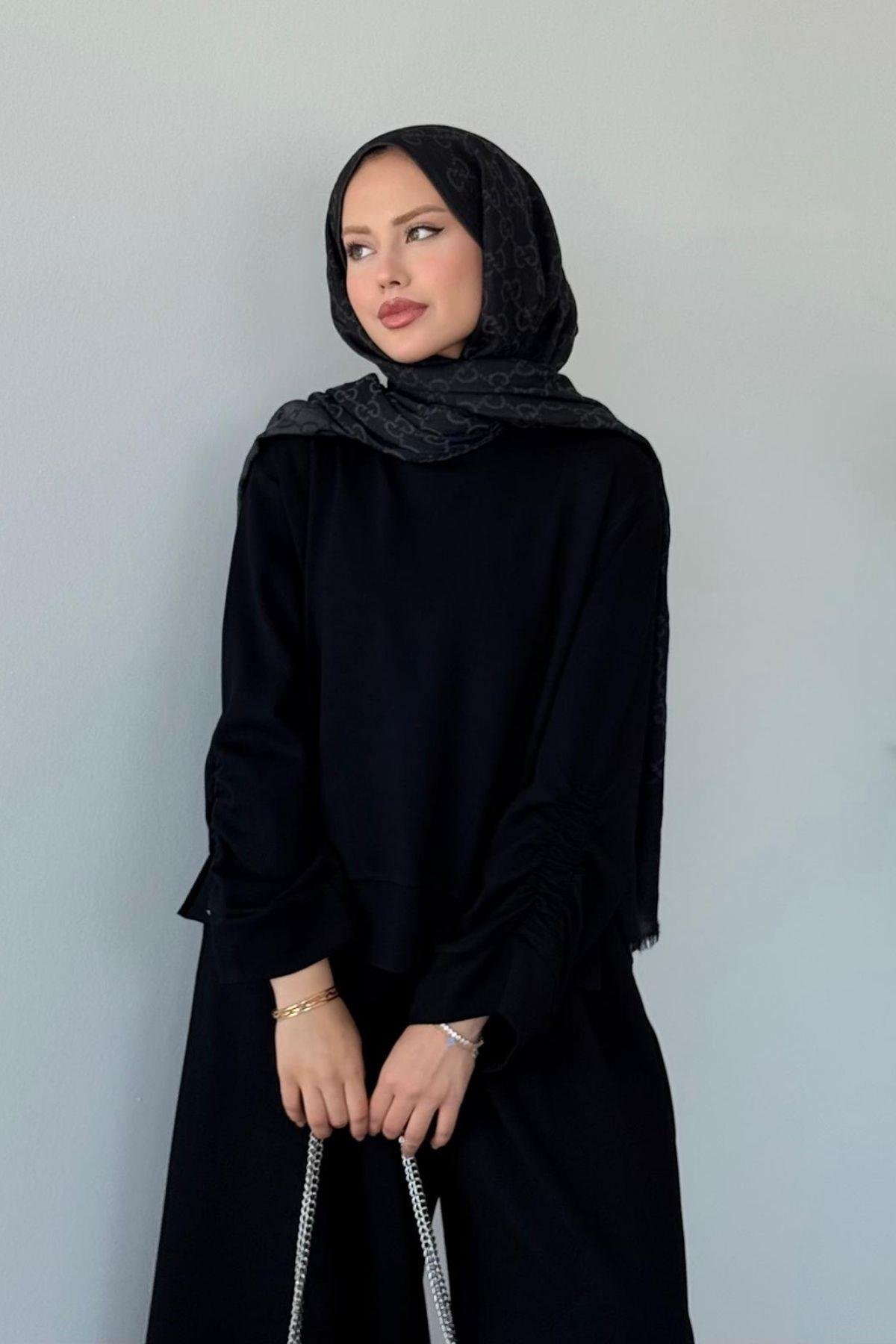 Elvador Pamuklu Takım Siyah, Fiyatları Elvador Pamuklu Takım Siyah- Haza Moda 