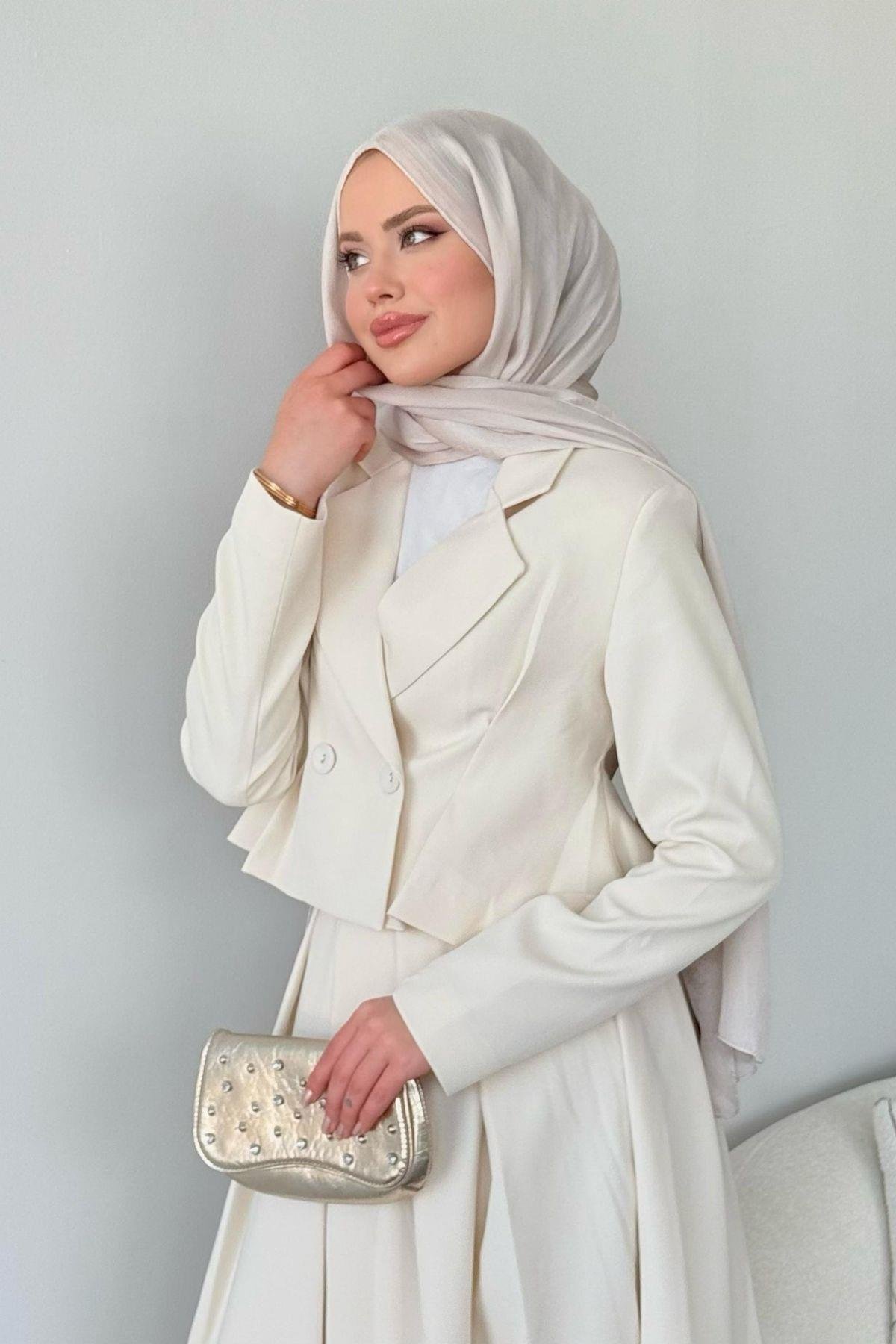 Elvin Etekli Takım Bej, Fiyatları Elvin Etekli Takım Bej- Haza Moda 