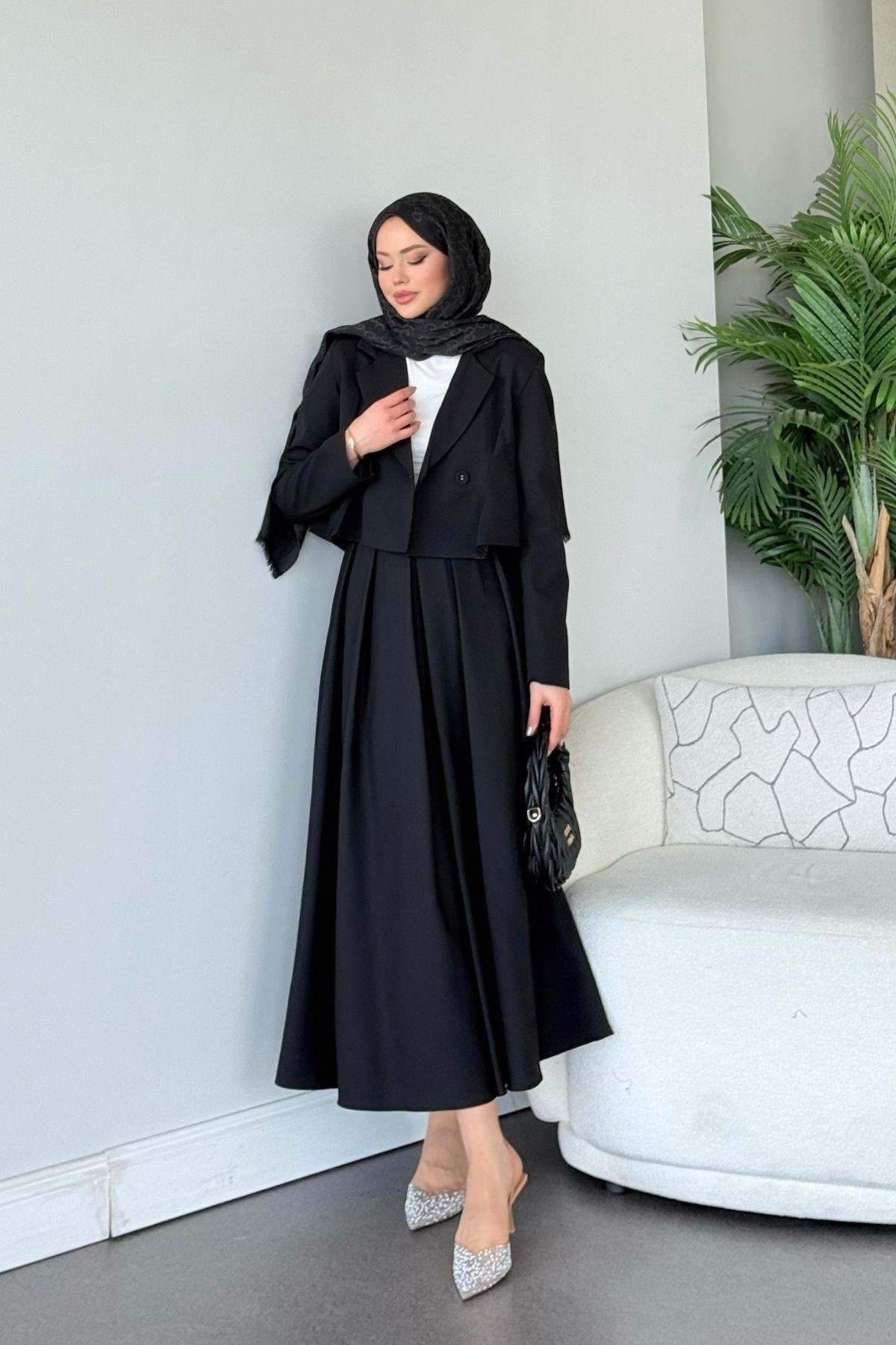 Elvin Etekli Takım Siyah, Fiyatları Elvin Etekli Takım Siyah - Haza Moda 