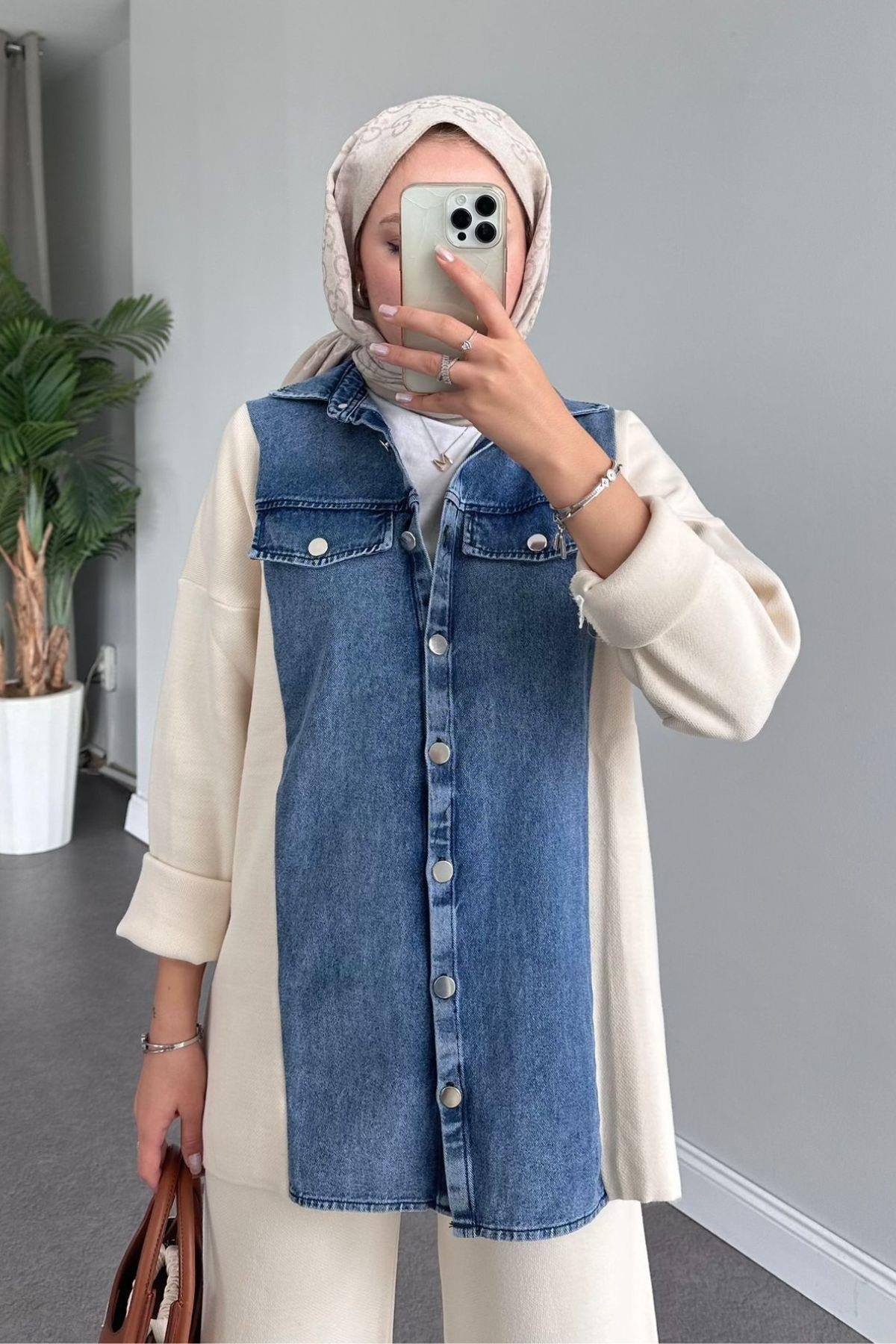 Emily Kotlu Triko Takım Ekru, Fiyatları 