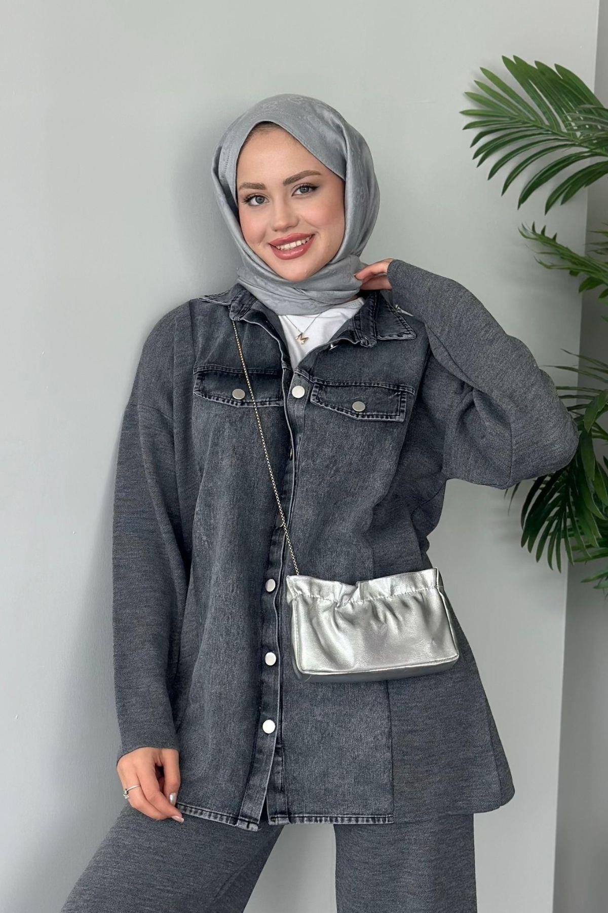 Emily Kotlu Triko Takım Gri, Fiyatları 