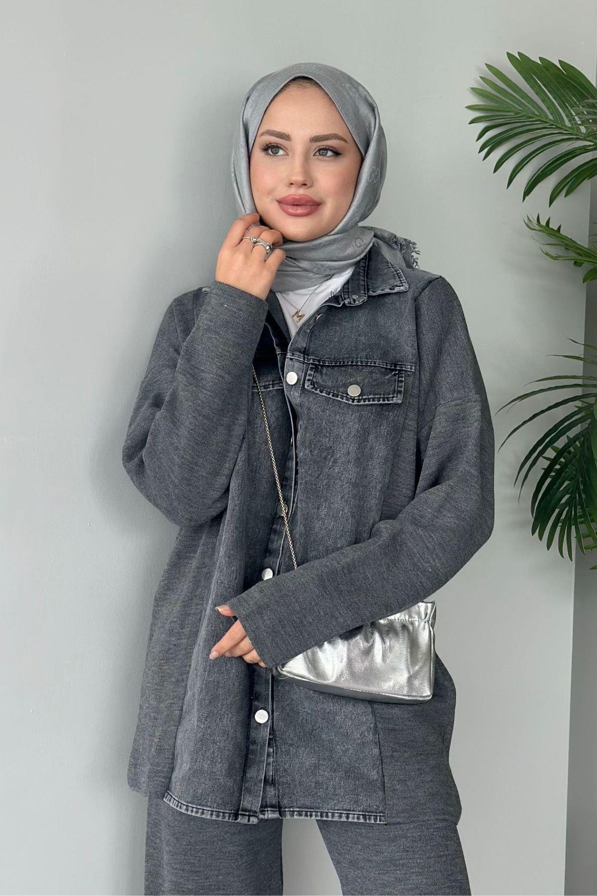 Emily Kotlu Triko Takım Gri, Fiyatları 