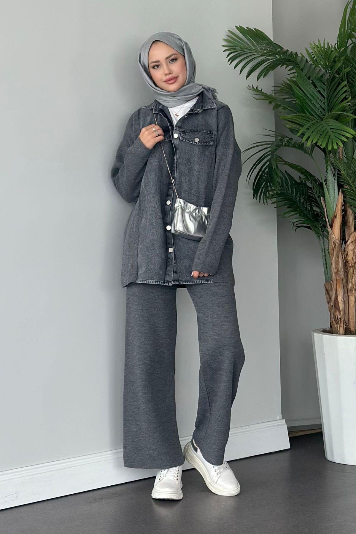 Emily Kotlu Triko Takım Gri, Fiyatları 