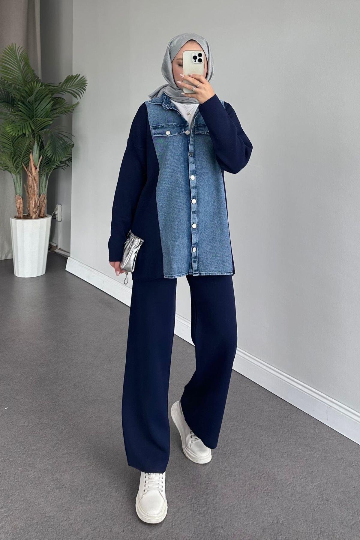 Emily Kotlu Triko Takım Lacivert, Fiyatları 