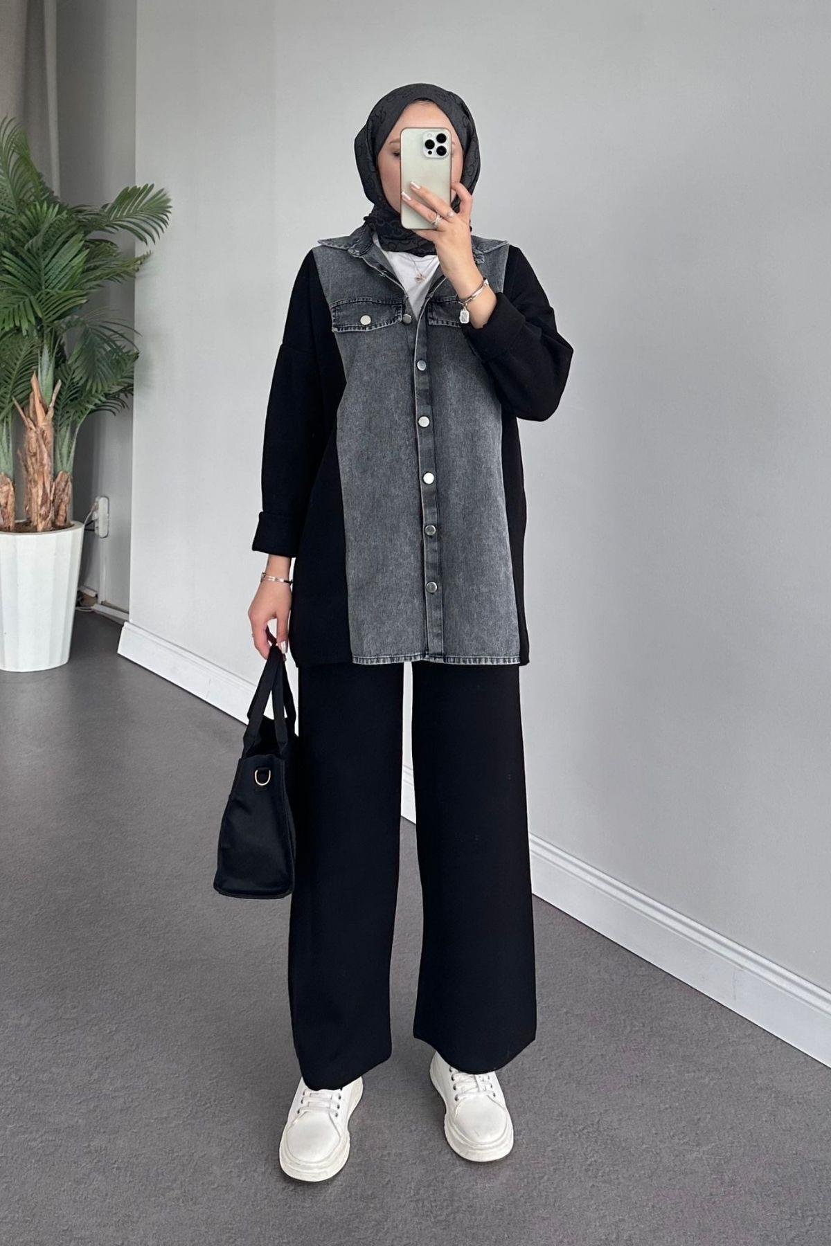 Emily Kotlu Triko Takım Siyah, Fiyatları 