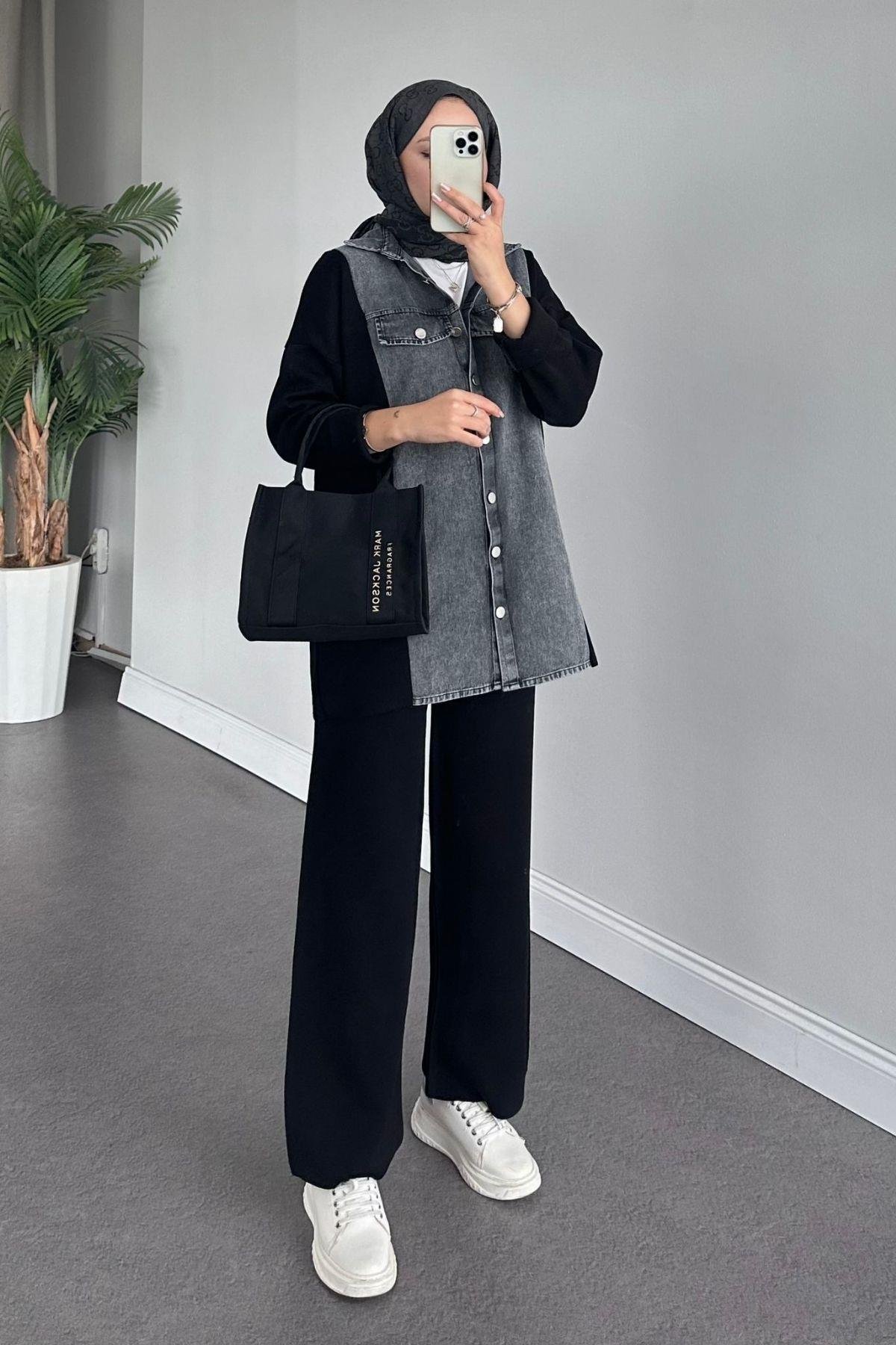 Emily Kotlu Triko Takım Siyah, Fiyatları 