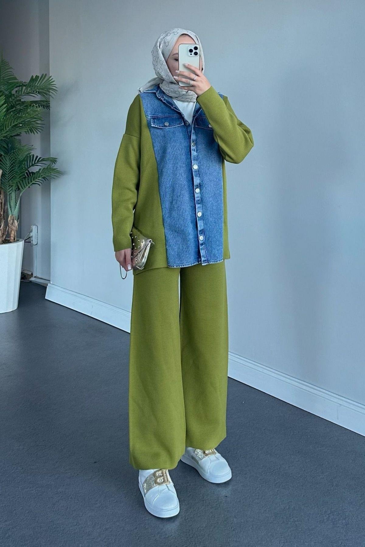 Emily Kotlu Triko Takım Yağyeşili, Fiyatları 