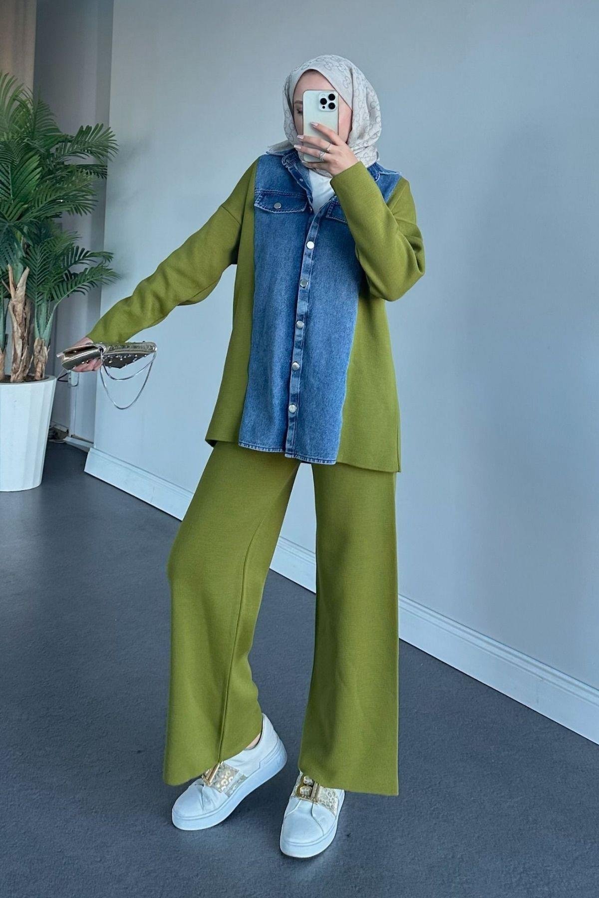 Emily Kotlu Triko Takım Yağyeşili, Fiyatları 