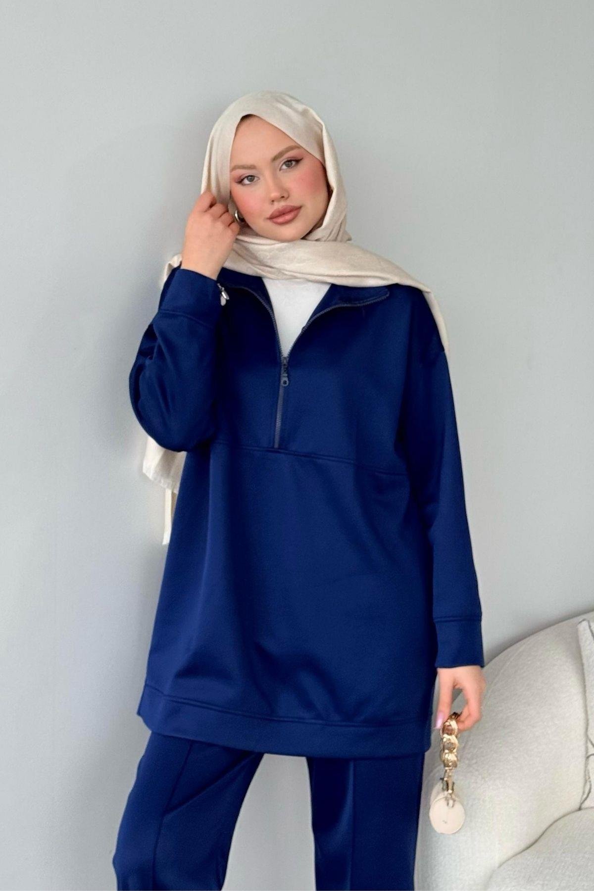 Emprime Scuba Spor Takım Lacivert, Fiyatları Haza Moda | Tesettür Giyim | Emprime Scuba Spor Takım Lacivert