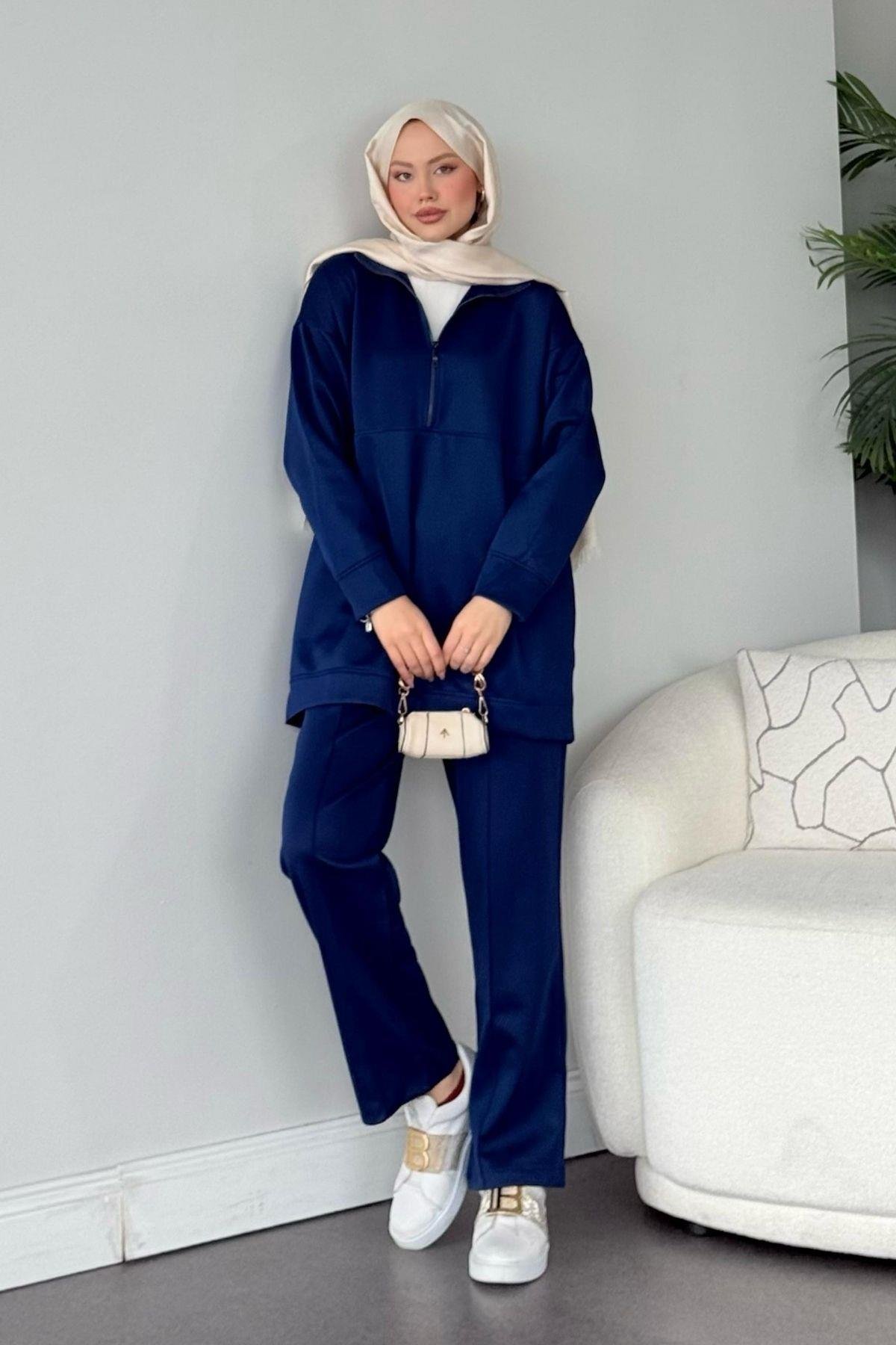 Emprime Scuba Spor Takım Lacivert, Fiyatları Haza Moda | Tesettür Giyim | Emprime Scuba Spor Takım Lacivert