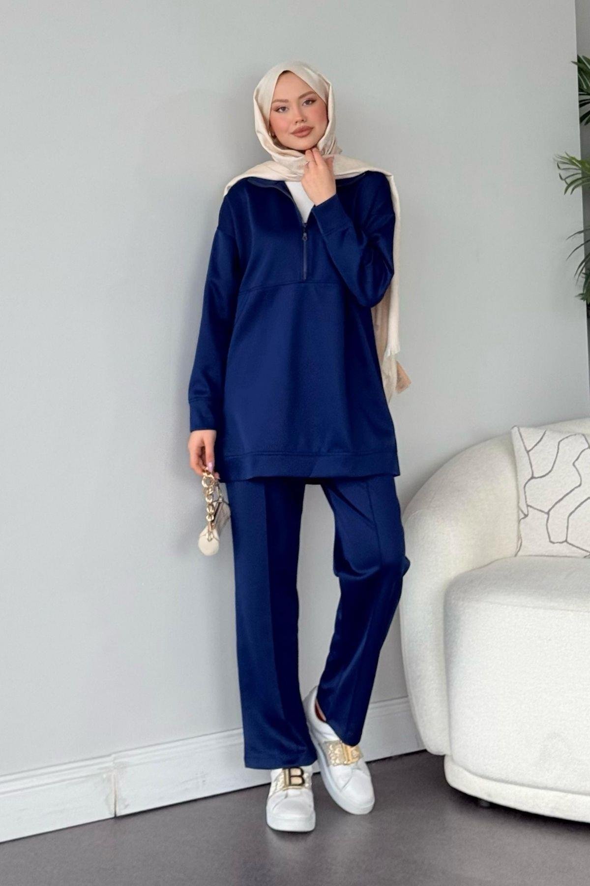 Emprime Scuba Spor Takım Lacivert, Fiyatları Haza Moda | Tesettür Giyim | Emprime Scuba Spor Takım Lacivert