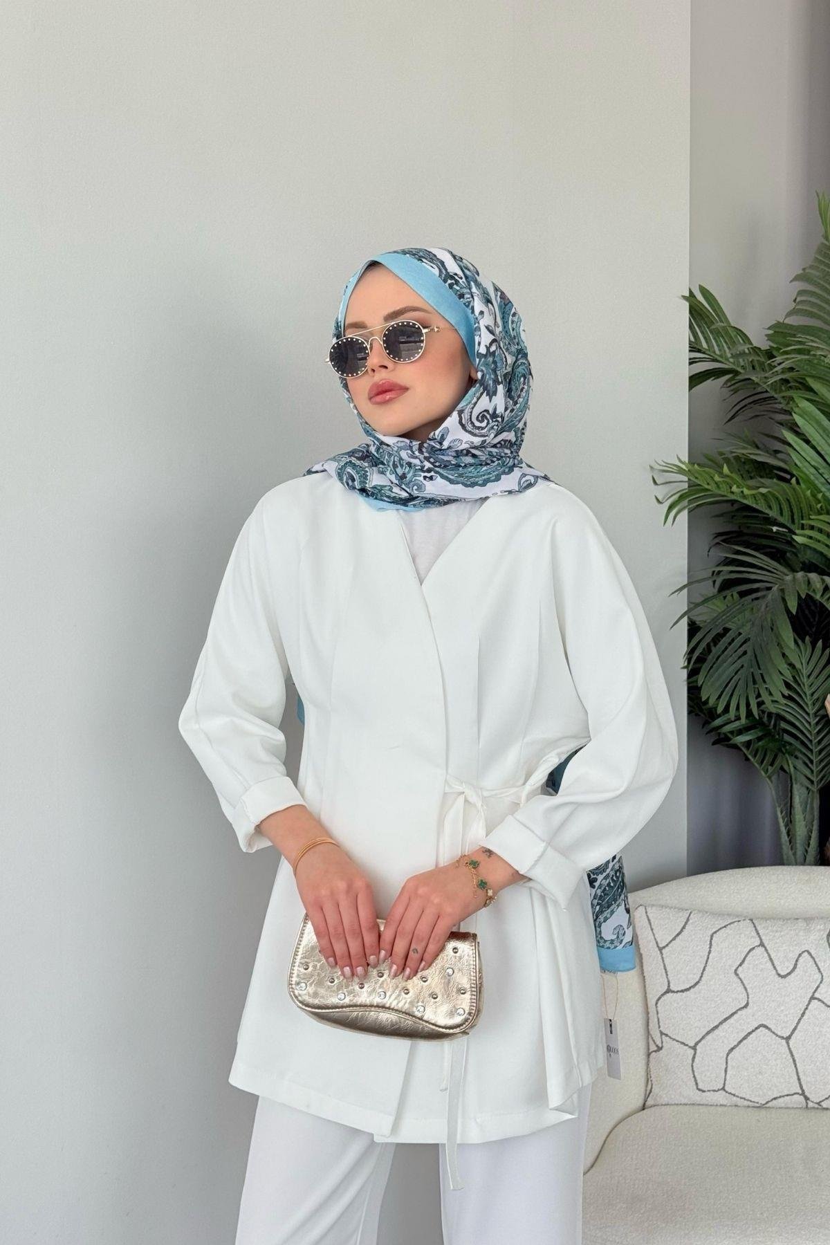 Esra Bağlamalı Takım Beyaz, Fiyatları Esra Bağlamalı Takım Beyaz- Haza Moda 