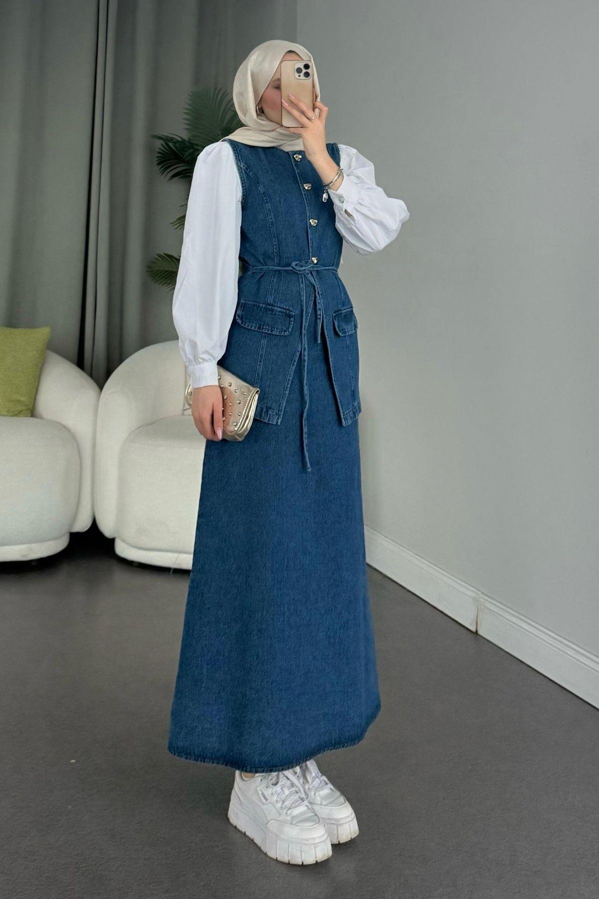 Etekli Denim Takım Mavi, Fiyatları 