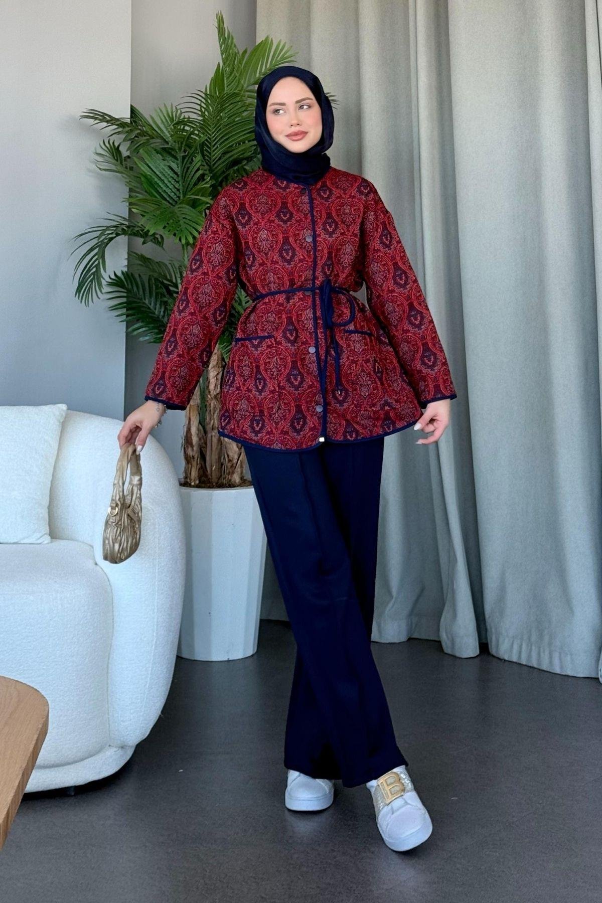 Etnik Biyeli Ceket Bordo, Fiyatları 