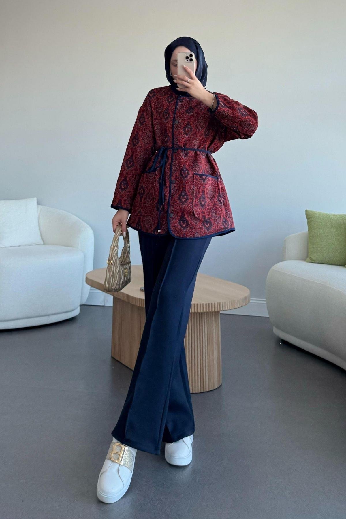 Etnik Biyeli Ceket Bordo, Fiyatları 