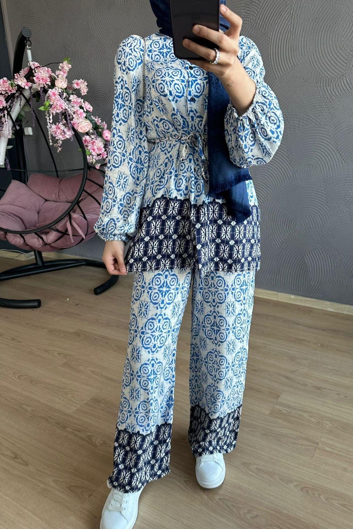 Etnik Viskon Takım Lacivert, Fiyatları 