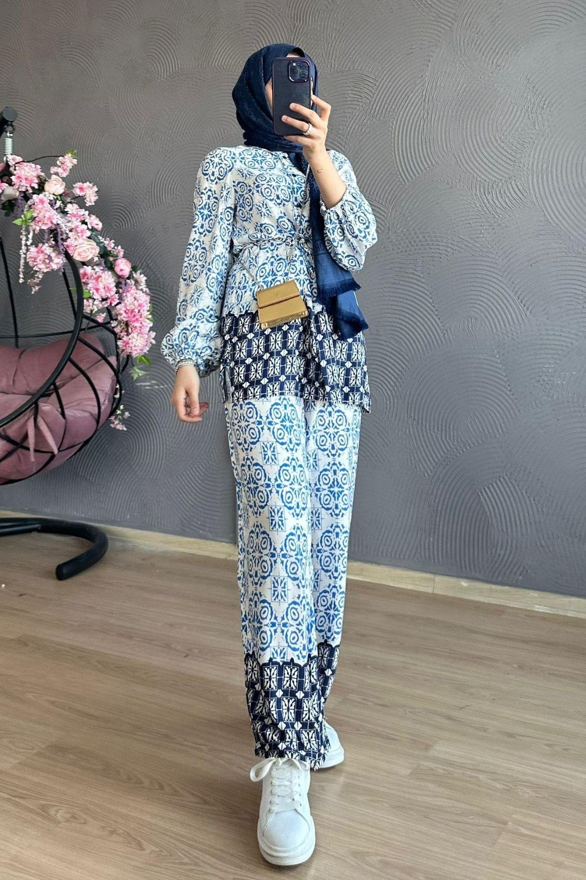 Etnik Viskon Takım Lacivert, Fiyatları 