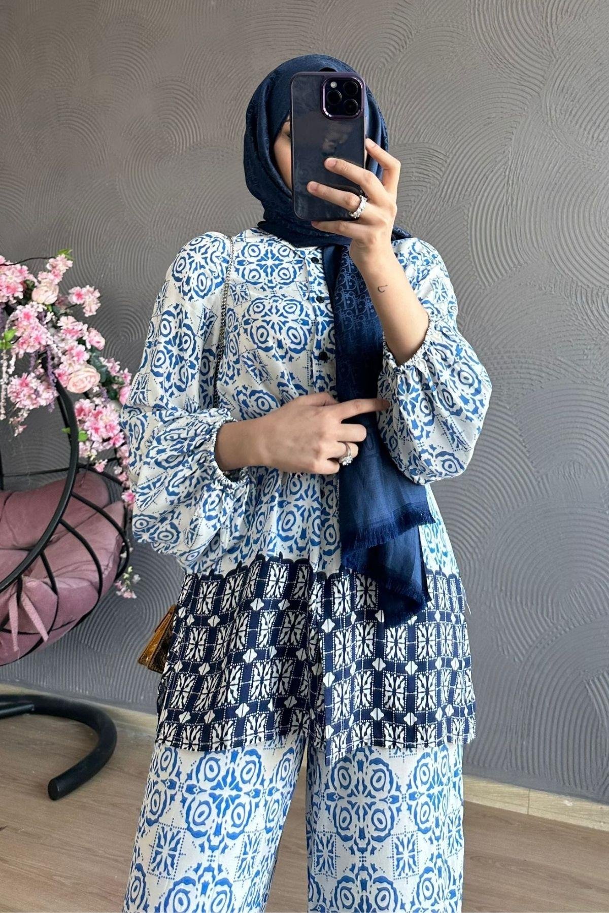 Etnik Viskon Takım Lacivert, Fiyatları 