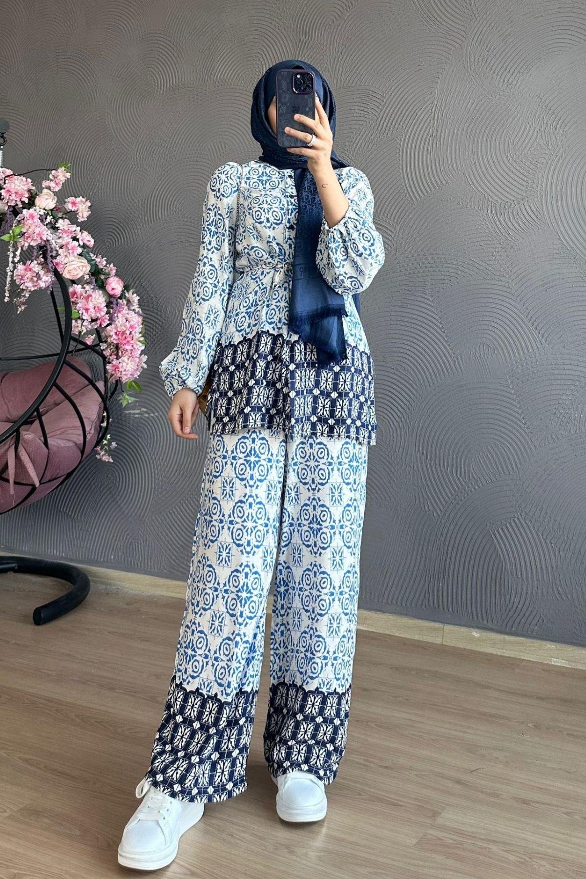 Etnik Viskon Takım Lacivert, Fiyatları 