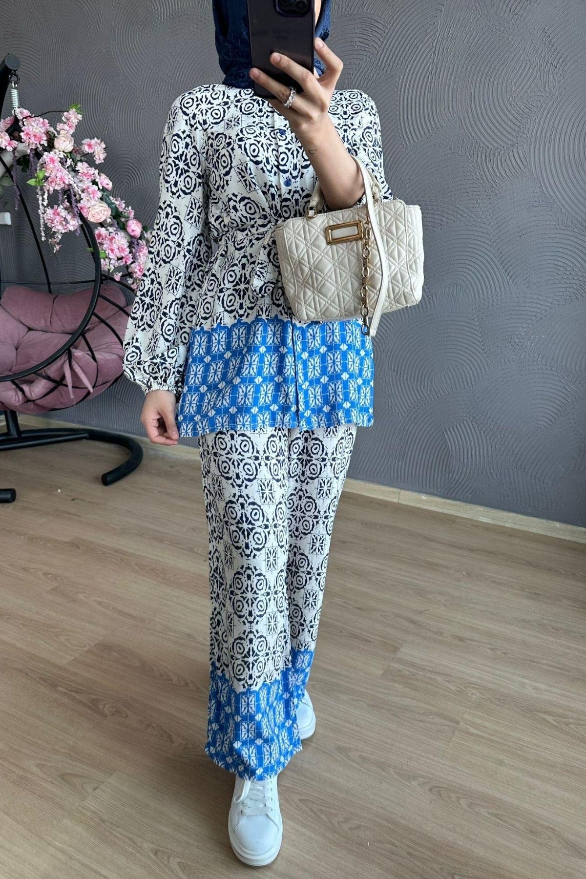 Etnik Viskon Takım Mavi, Fiyatları 