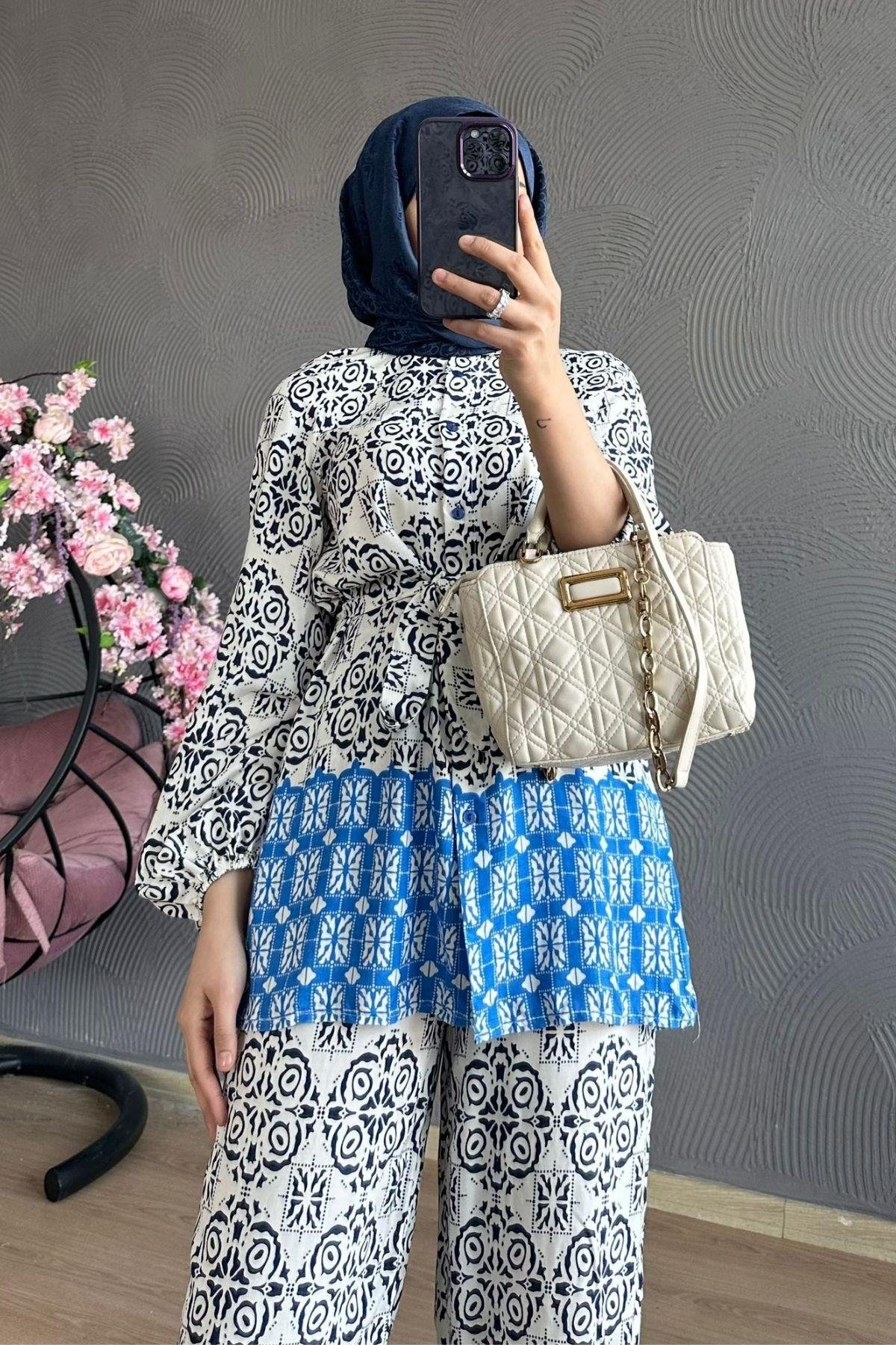 Etnik Viskon Takım Mavi, Fiyatları 