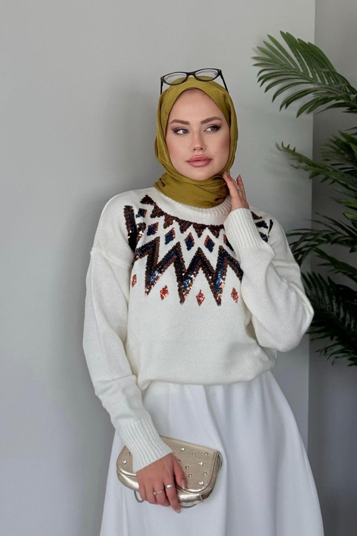 Etnika Kazak Beyaz, Fiyatları Haza Moda | Tesettür Giyim | Etnika Kazak Beyaz