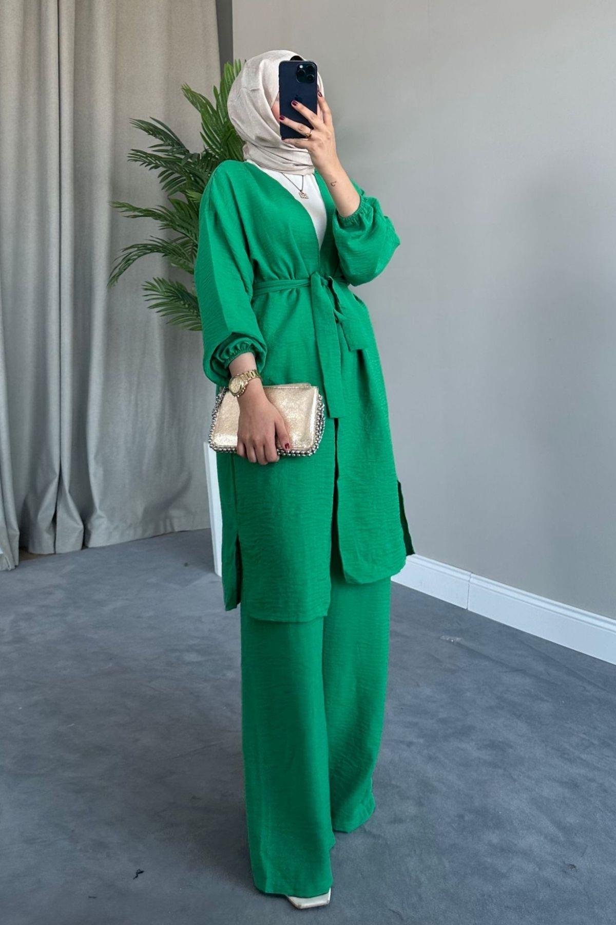 Eva Kimono Takım Yeşil, Fiyatları Eva Kimono Takım Yeşil – Haza Moda | Tesettür Giyim