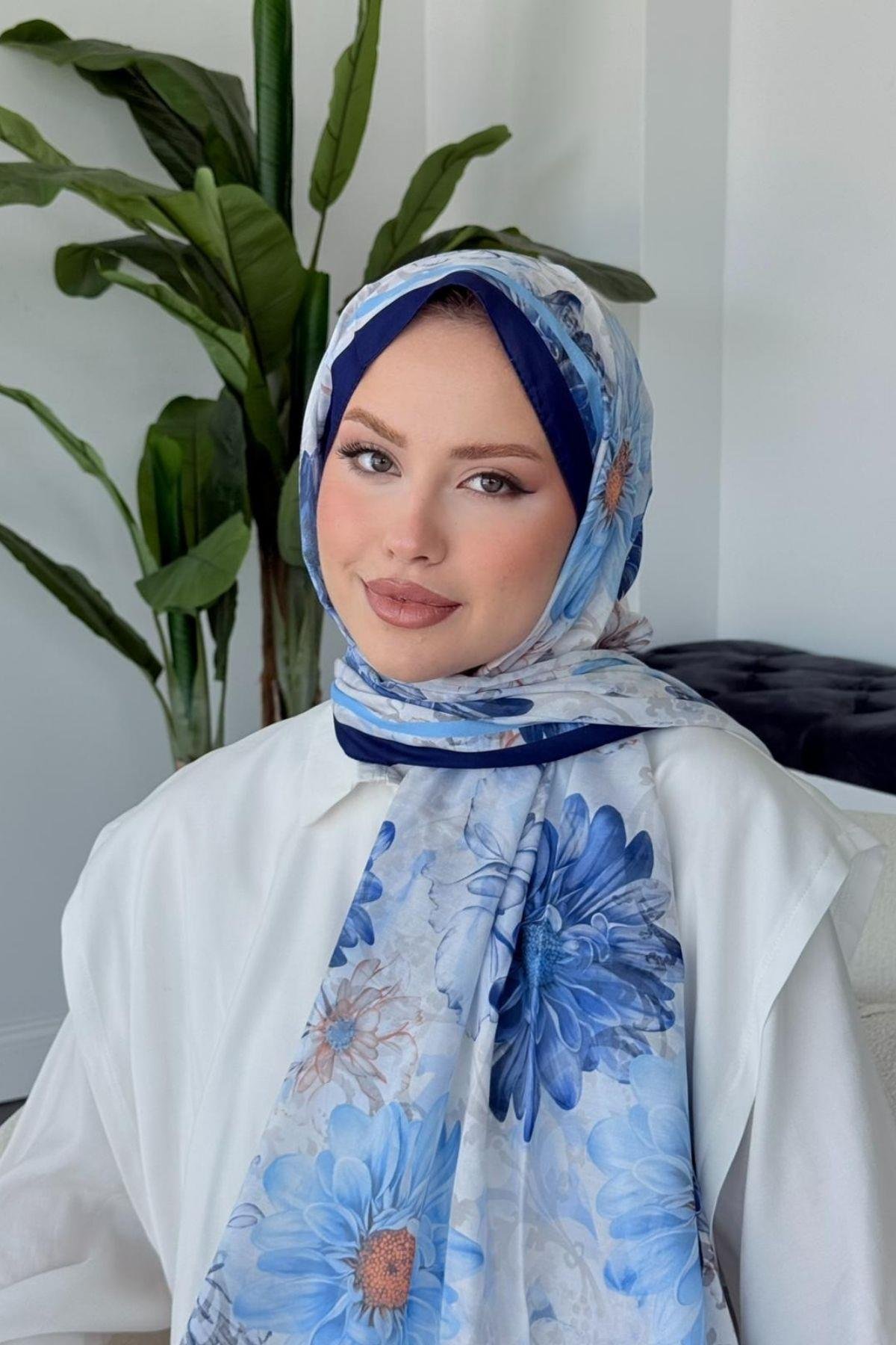 Evcen Dijital Şal Lacivert, Fiyatları Evcen Dijital Şal Lacivert- Haza Moda 