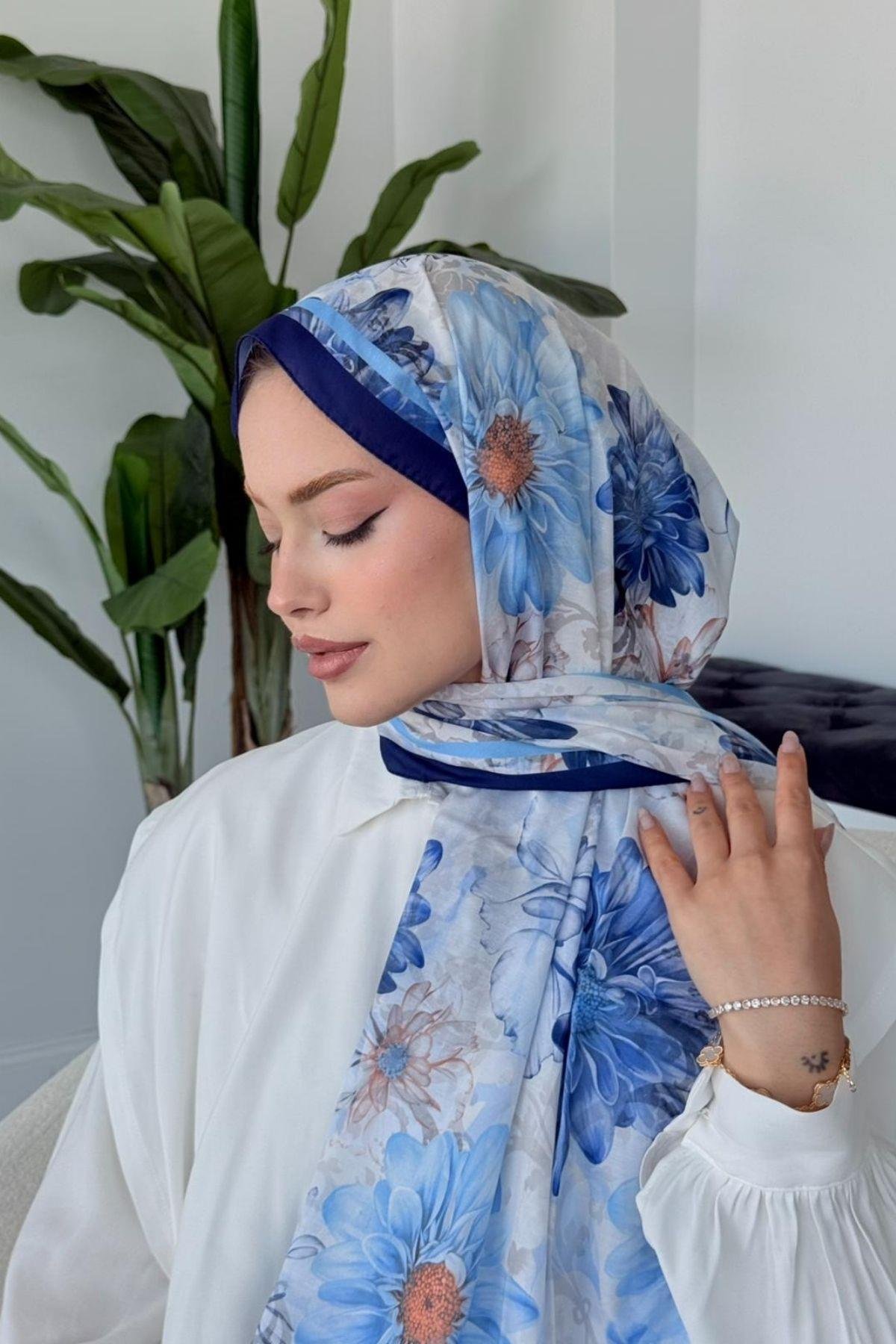 Evcen Dijital Şal Lacivert, Fiyatları Evcen Dijital Şal Lacivert- Haza Moda 